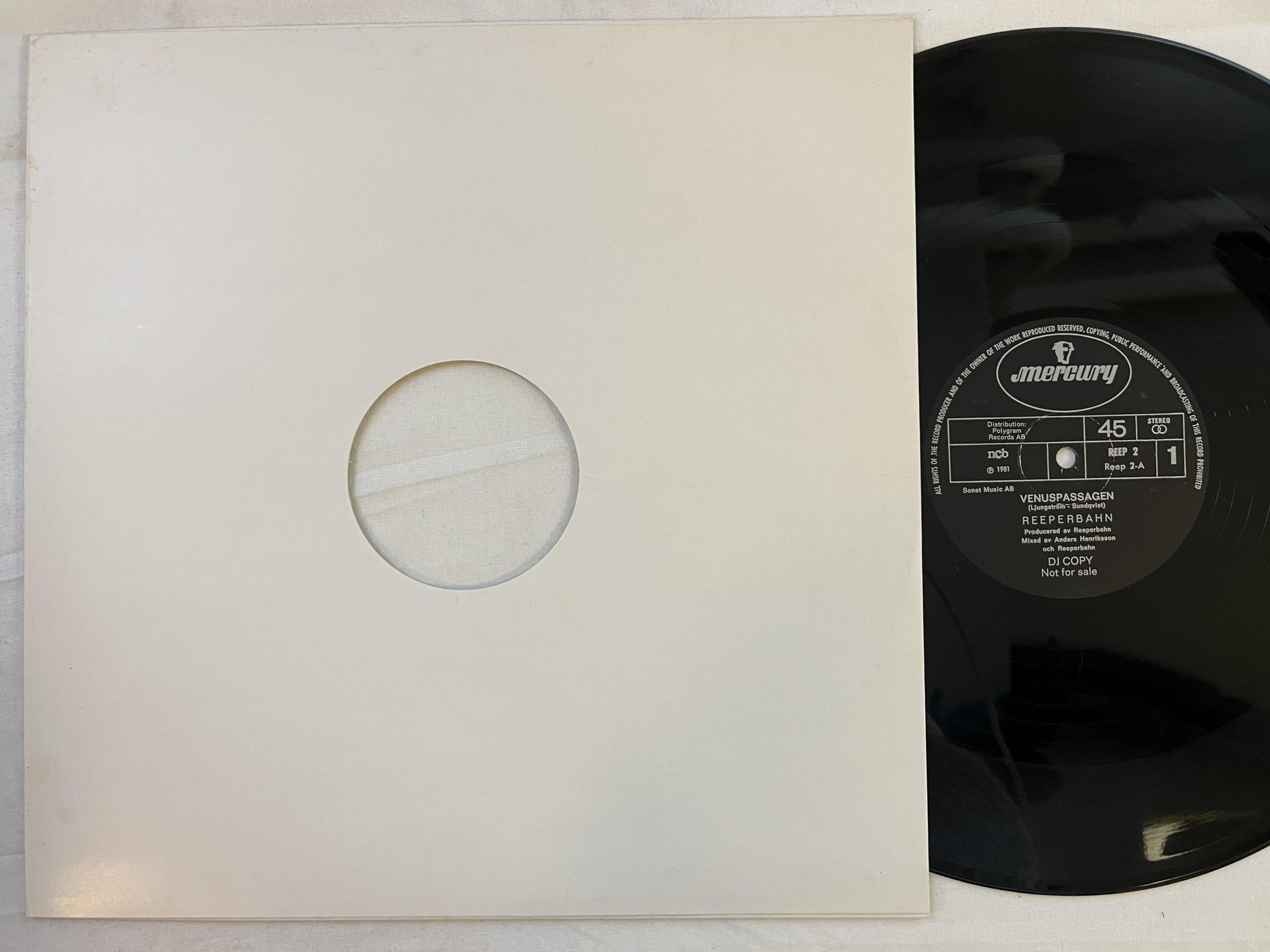 Omslagsbild för skivan REEPERBAHN Venuspassagen 12"single -81 Swe MERCURY REEP 2 *** RARE PROMO ***