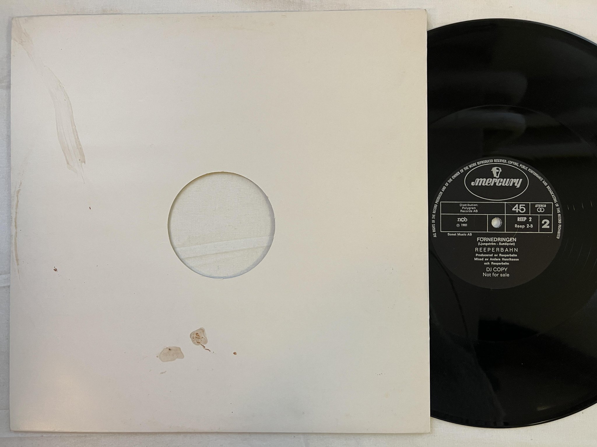 Omslagsbild för skivan REEPERBAHN Venuspassagen 12"single -81 Swe MERCURY REEP 2 *** RARE PROMO ***