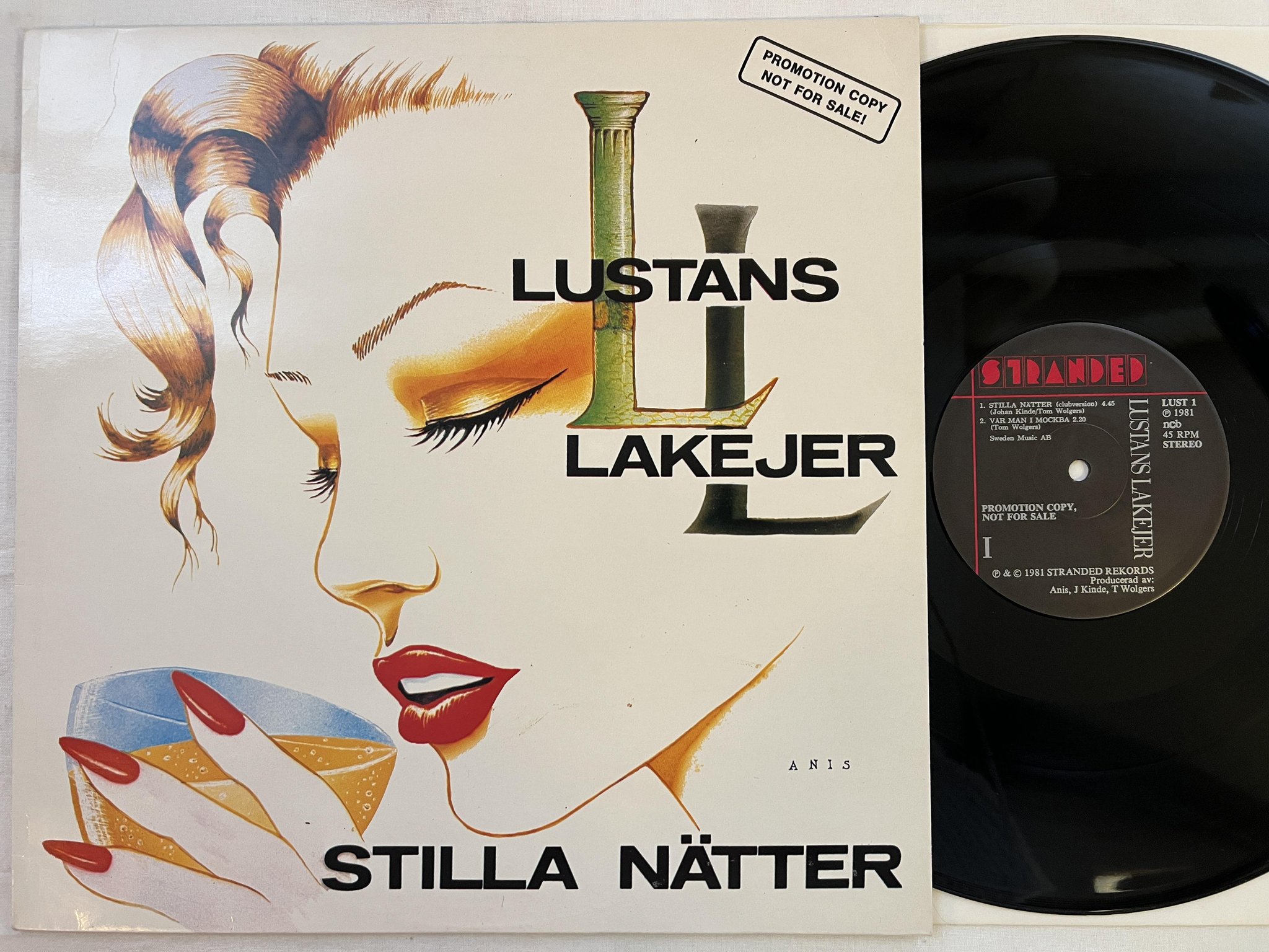 Omslagsbild för skivan LUSTANS LAKEJER / RATATA 12" -81 Swe STRANDED LUST 1 / RAT 1 *** RARE PROMO ***