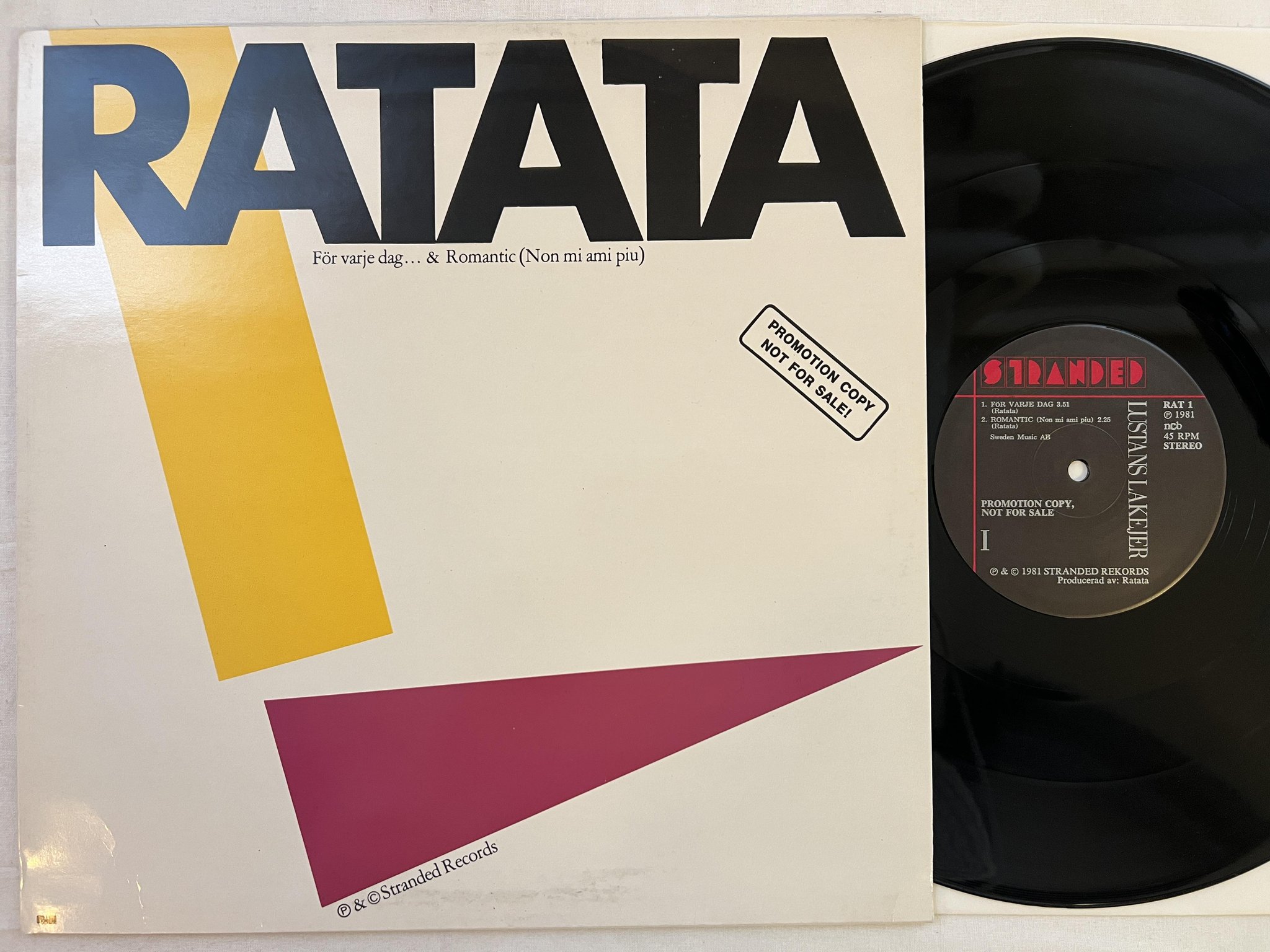 Omslagsbild för skivan LUSTANS LAKEJER / RATATA 12" -81 Swe STRANDED LUST 1 / RAT 1 *** RARE PROMO ***