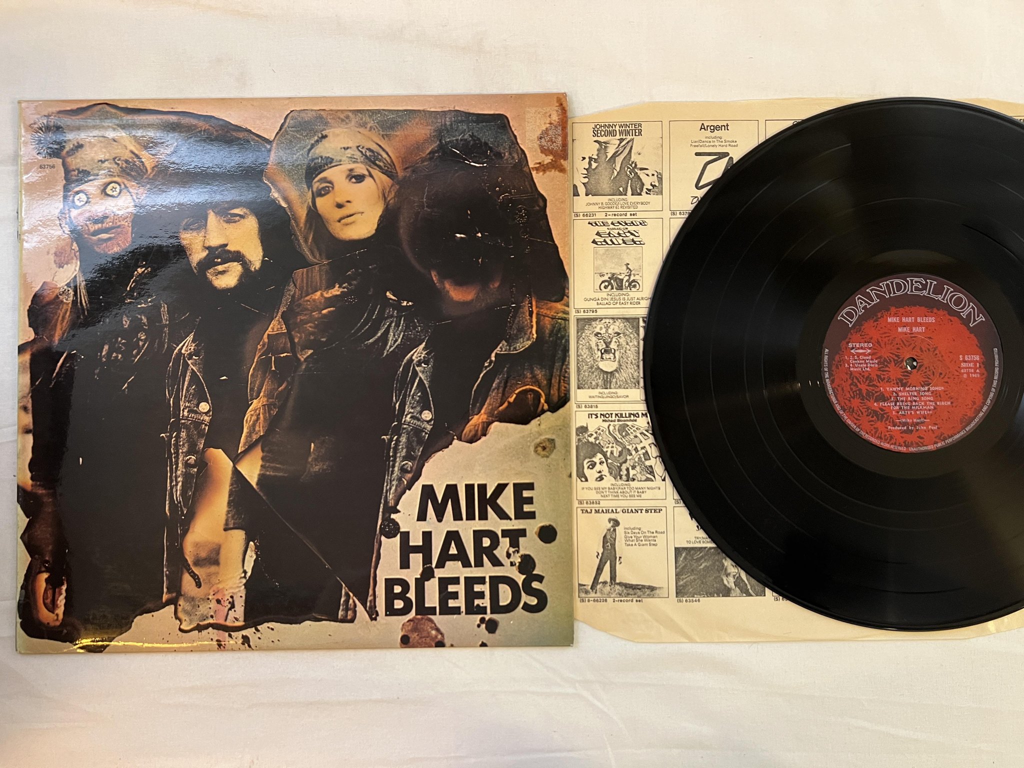 Omslagsbild för skivan MIKE HART bleeds LP -69 UK DANDELION S 63756 *** RARE ***