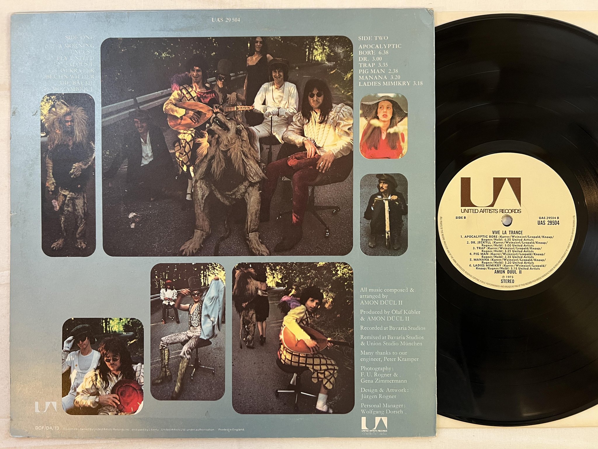 Omslagsbild för skivan AMON DUUL II vive la trance LP -73 UK UNITED ARTISTS UAS 29504