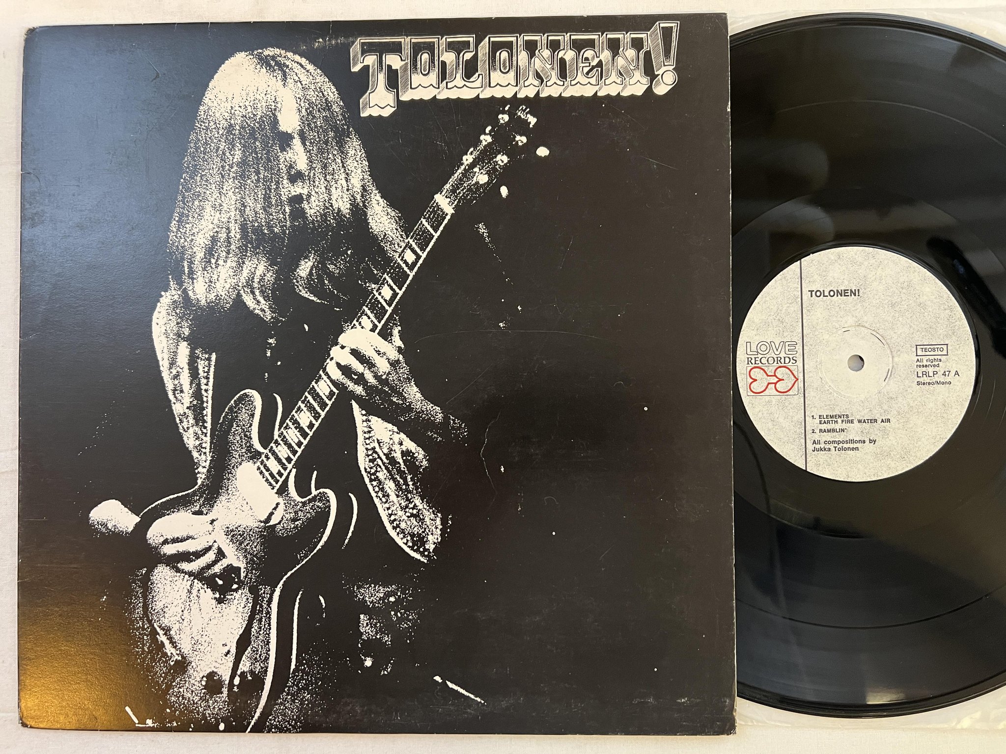 Omslagsbild för skivan JUKKA TOLONEN Tolonen! LP -71 Finland LOVE LRLP 47 ** Jazz Rock **