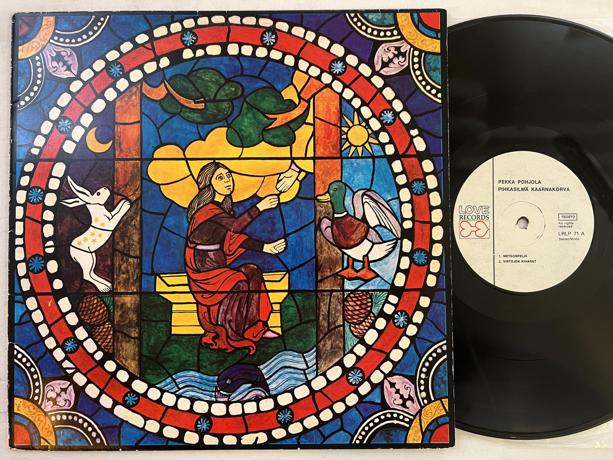 Omslagsbild för skivan PEKKA POHJOLA Pihkasilmä Kaarnakorva LP -72 Finland LOVE LRLP 71 ** jazz rock **