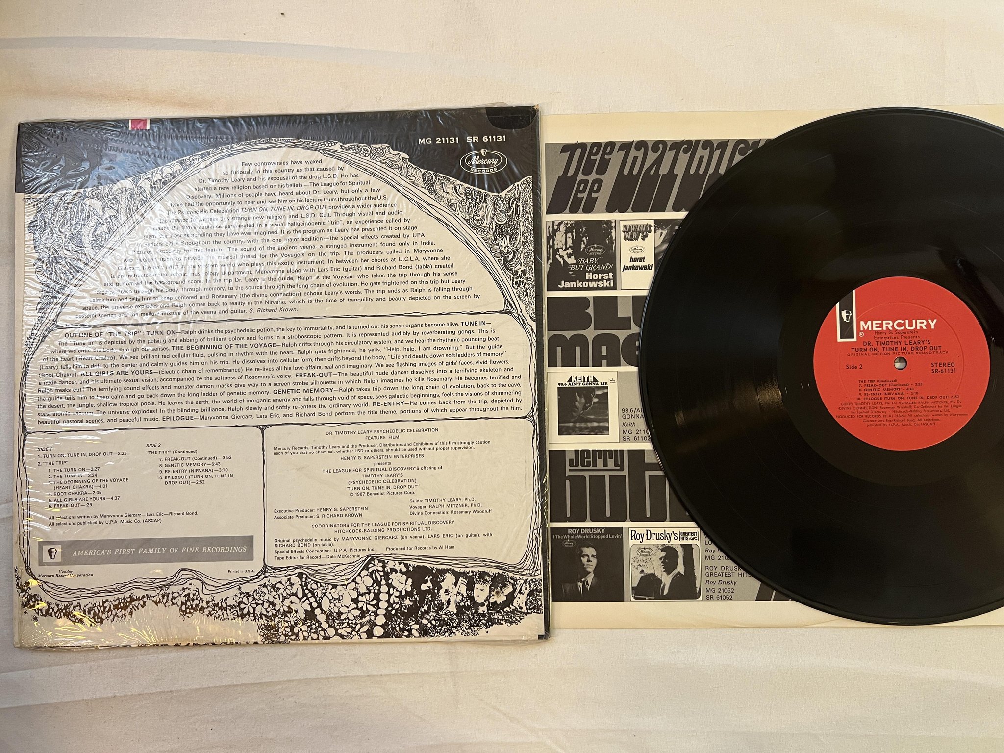 Omslagsbild för skivan DR TIMOTHY LEARY Turn On, Tune In, Drop Out LP -67 US MERCURY SR 61131 PSYCH