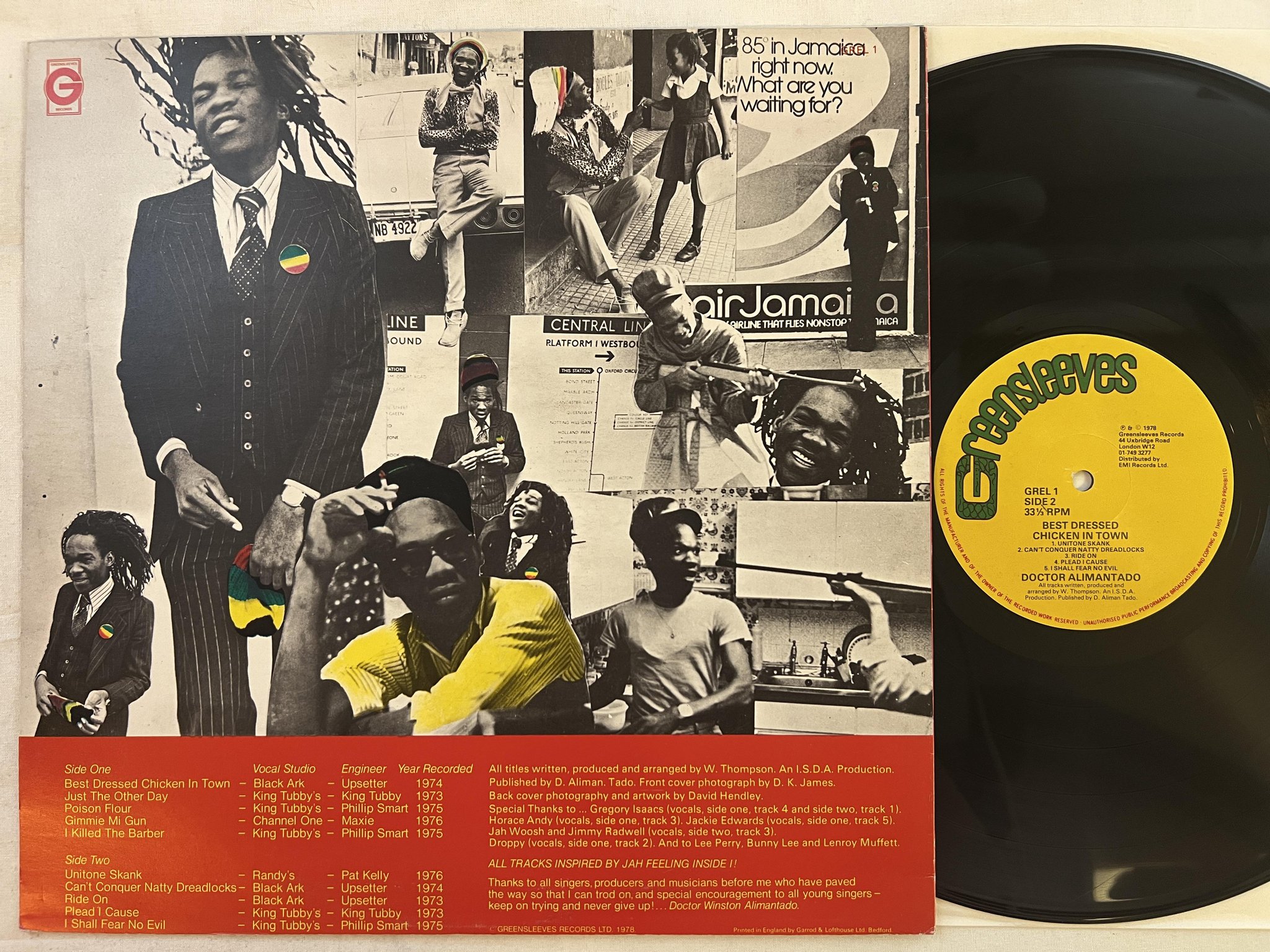 Omslagsbild för skivan DOCTOR ALIMANTADO best dressed chicken in town LP -78 UK GREENSLEEVES GREL 1