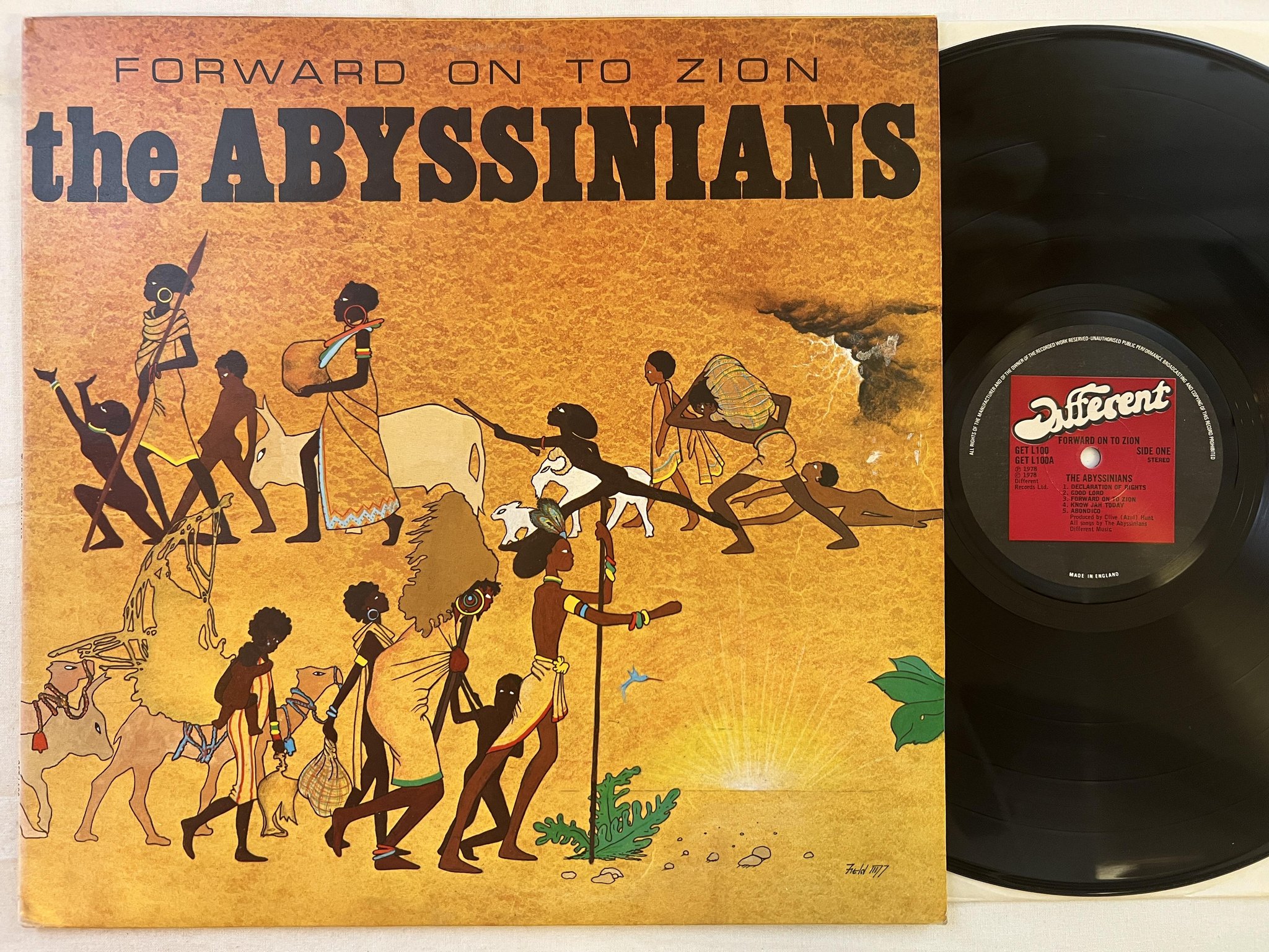 Omslagsbild för skivan THE ABYSSINIANS forward on to zion LP -78 UK DIFFERENT GET L100