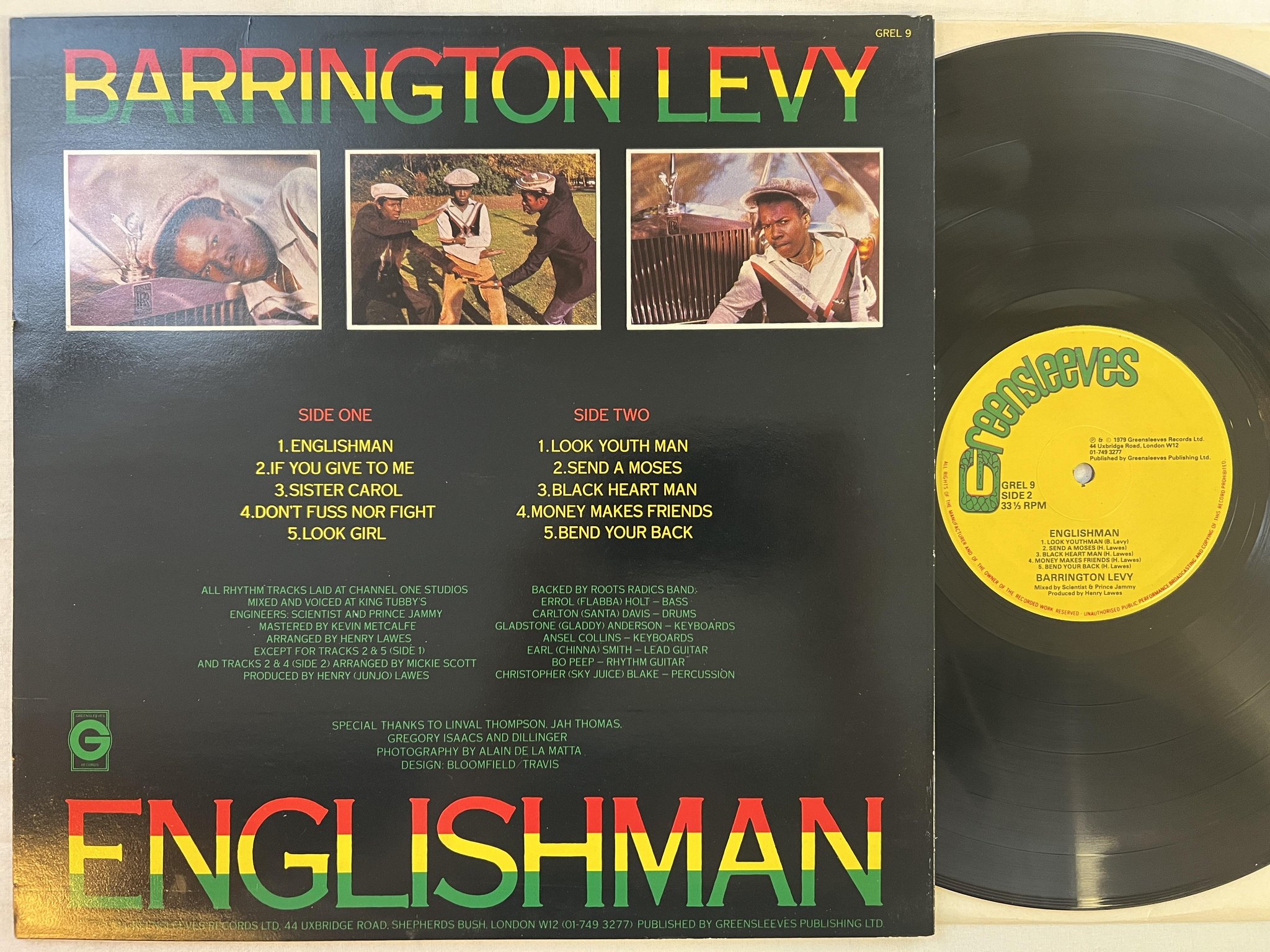 Omslagsbild för skivan BARRINGTON LEVY englishman LP -79 UK GREENSLEEVES GREL 9
