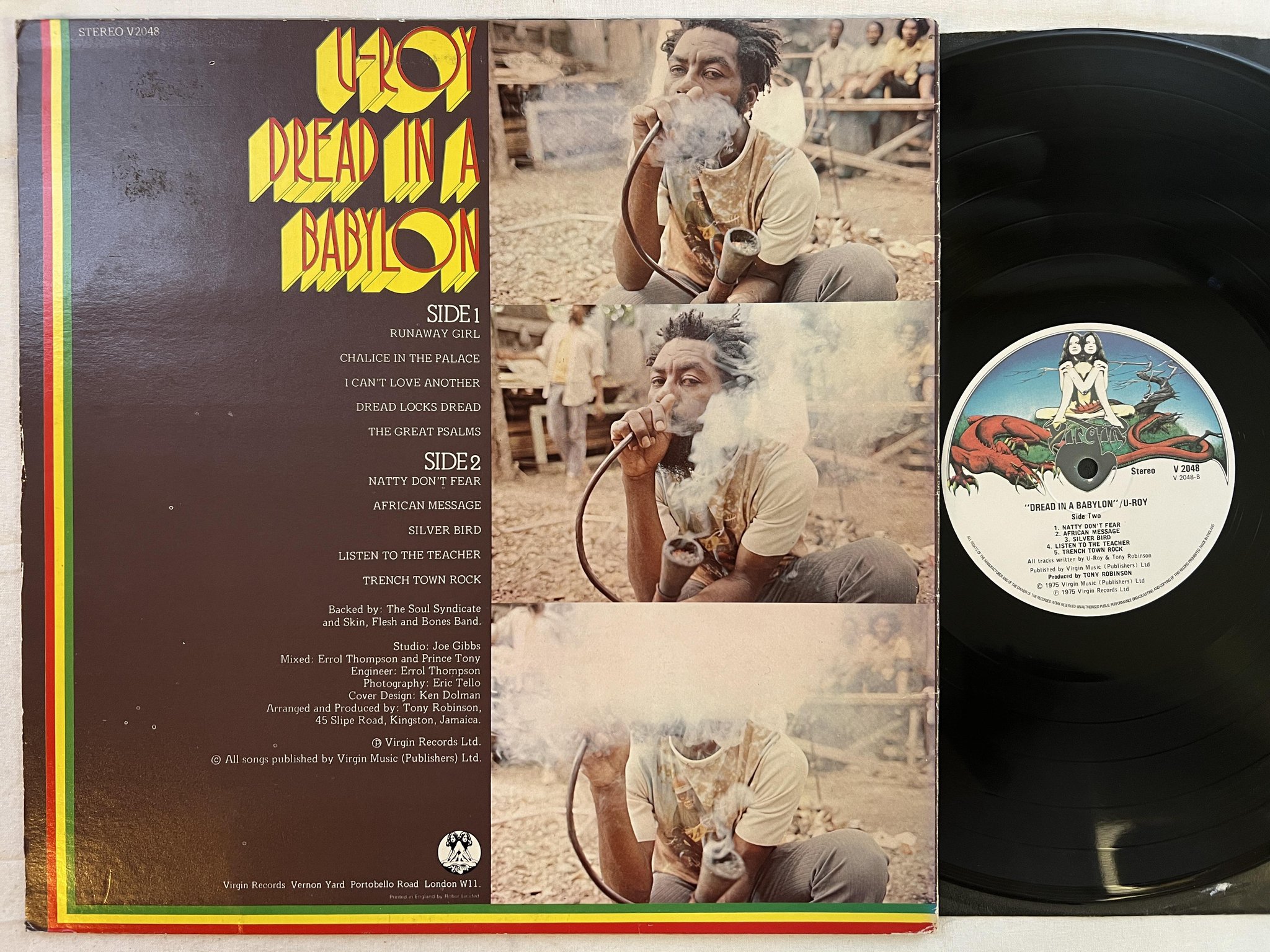 Omslagsbild för skivan U ROY dread in a Babylon LP -75 UK VIRGIN V2048 *** CLASSIC ***