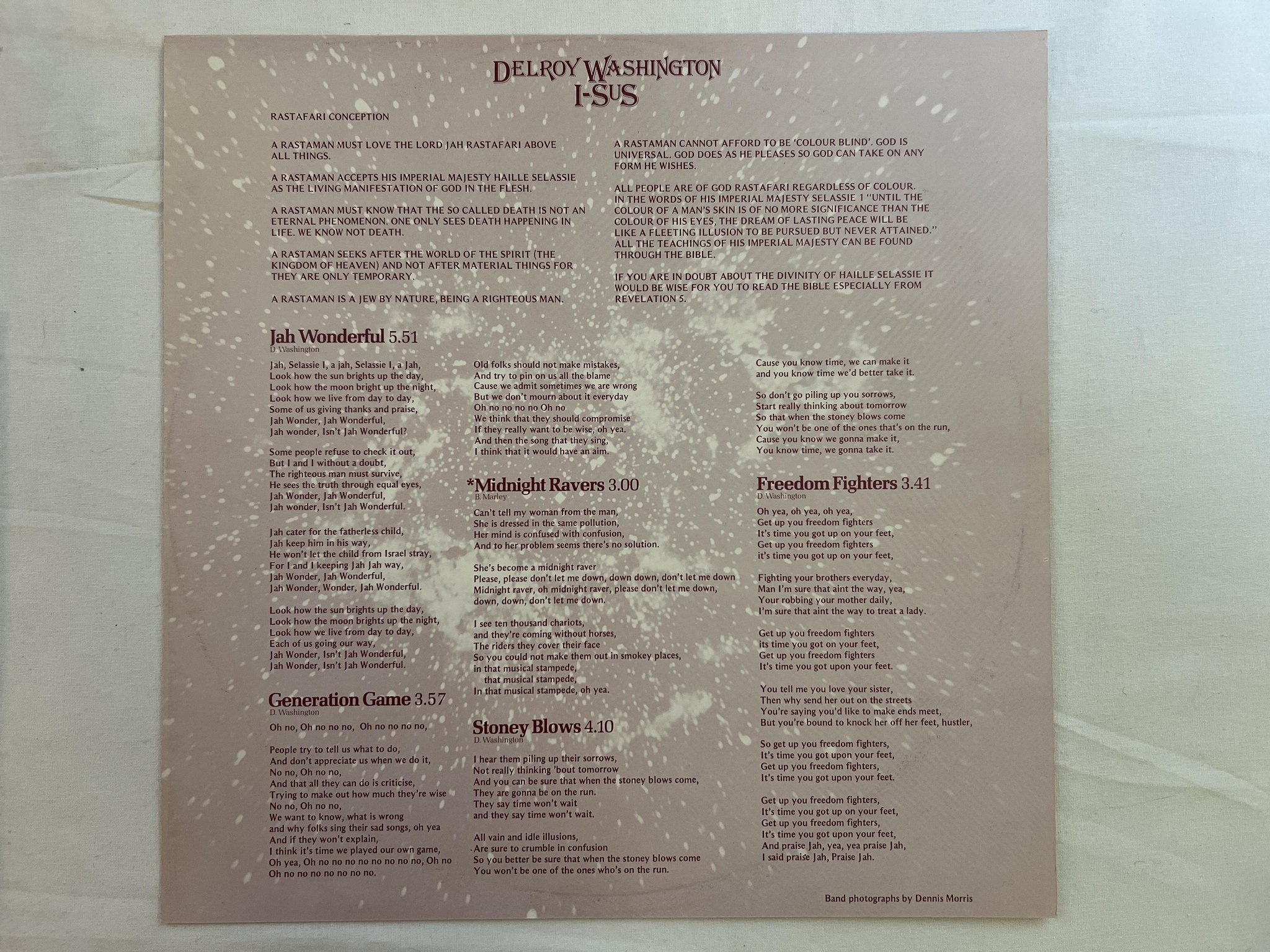 Omslagsbild för skivan DELROY WASHINGTON I-sus LP -76 UK VIRGIN V2060