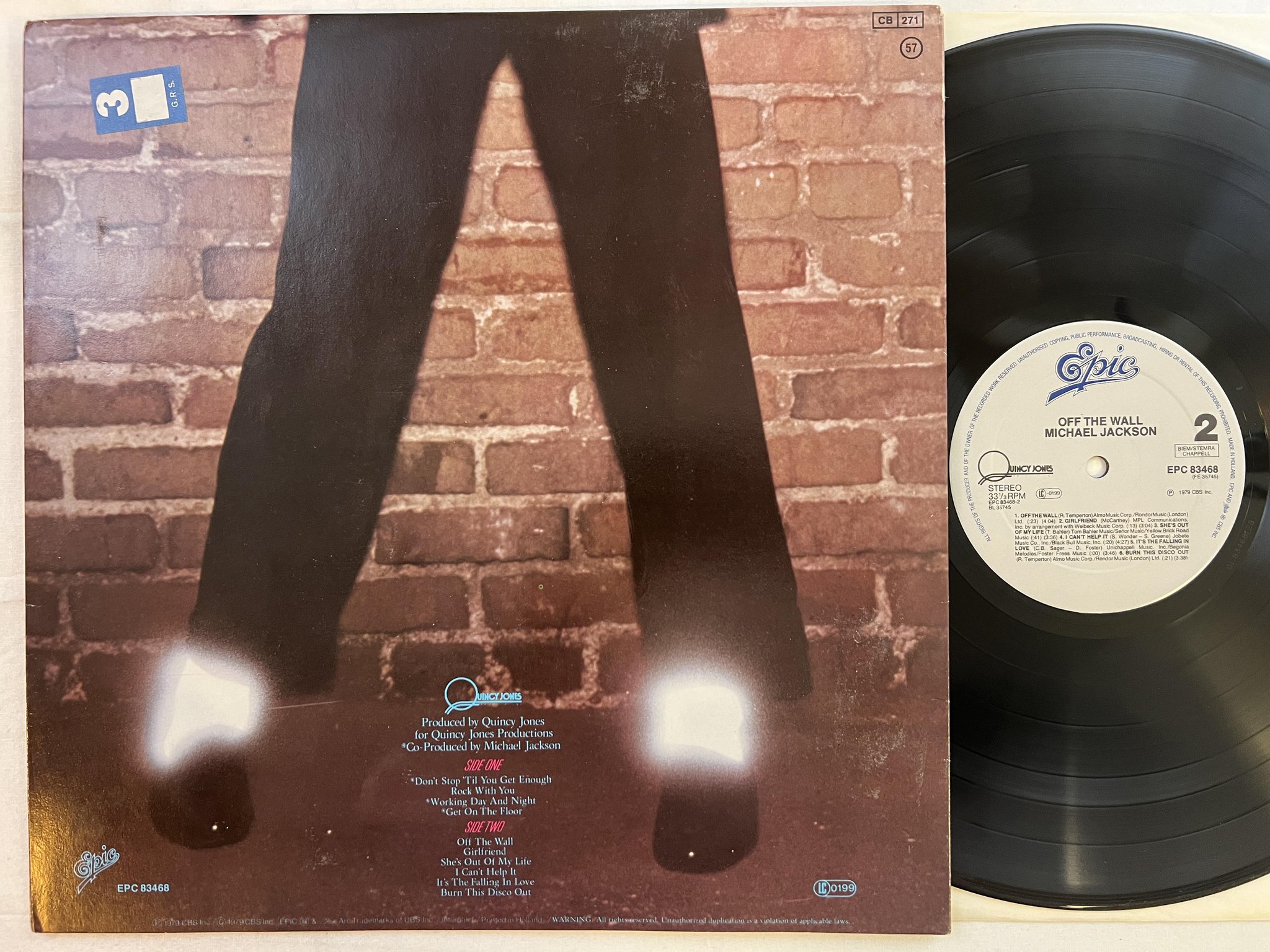 Omslagsbild för skivan MICHAEL JACKSON off the wall LP -79 Hol EPIC EPC 83468