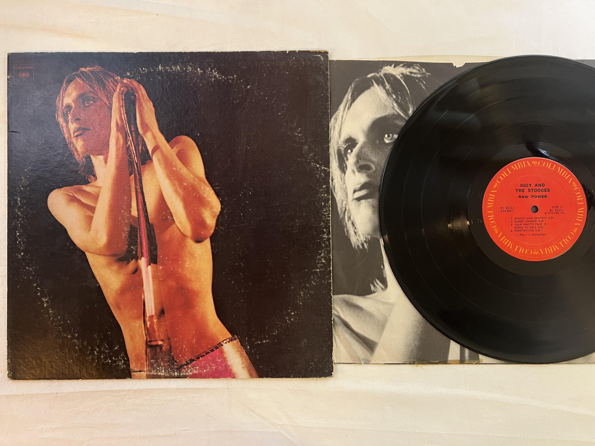 Omslagsbild för skivan IGGY AND THE STOOGES raw power LP -73 US COLUMBIA KC 32111 ** RARE CLASSIC **