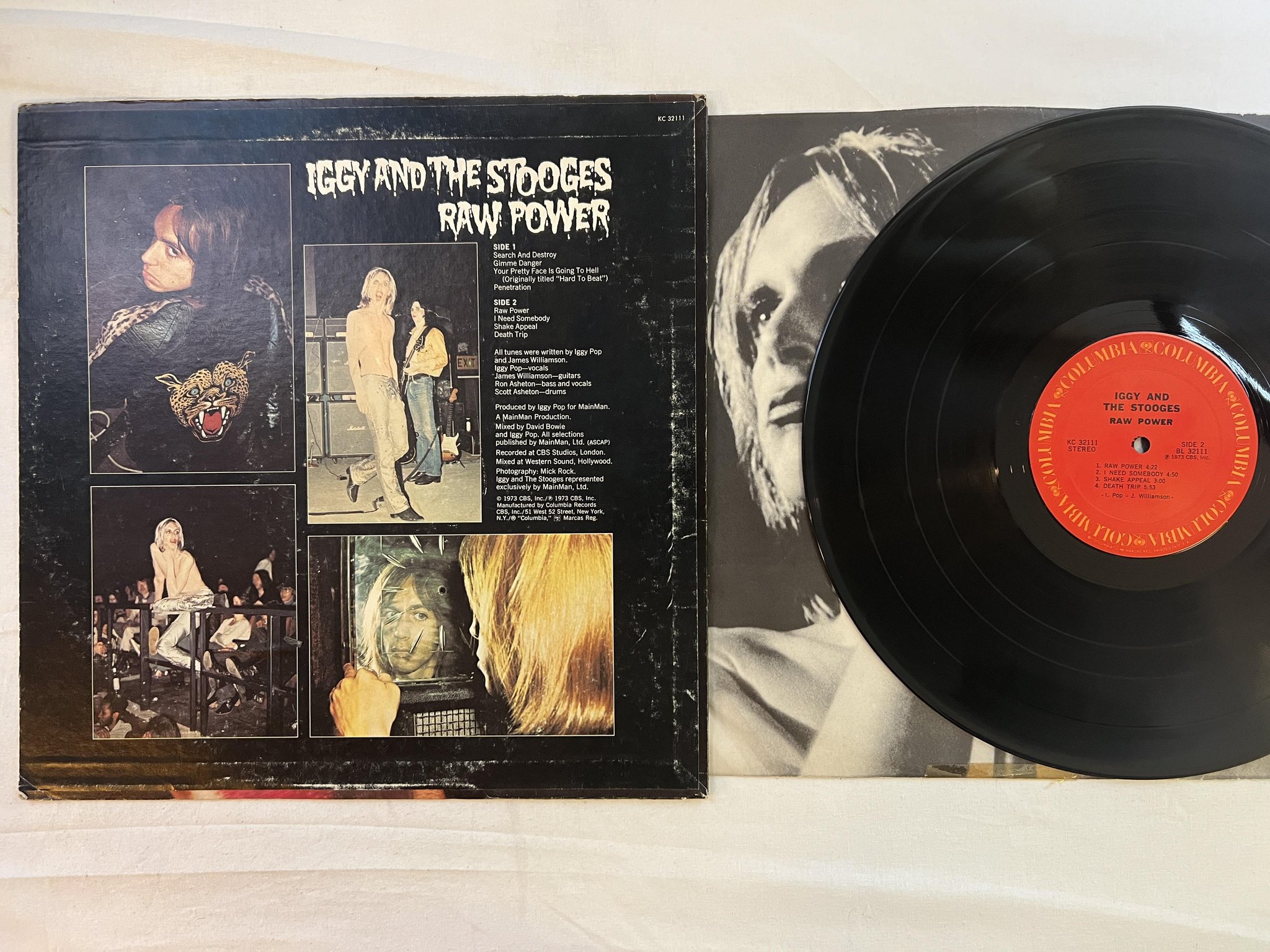 Omslagsbild för skivan IGGY AND THE STOOGES raw power LP -73 US COLUMBIA KC 32111 ** RARE CLASSIC **