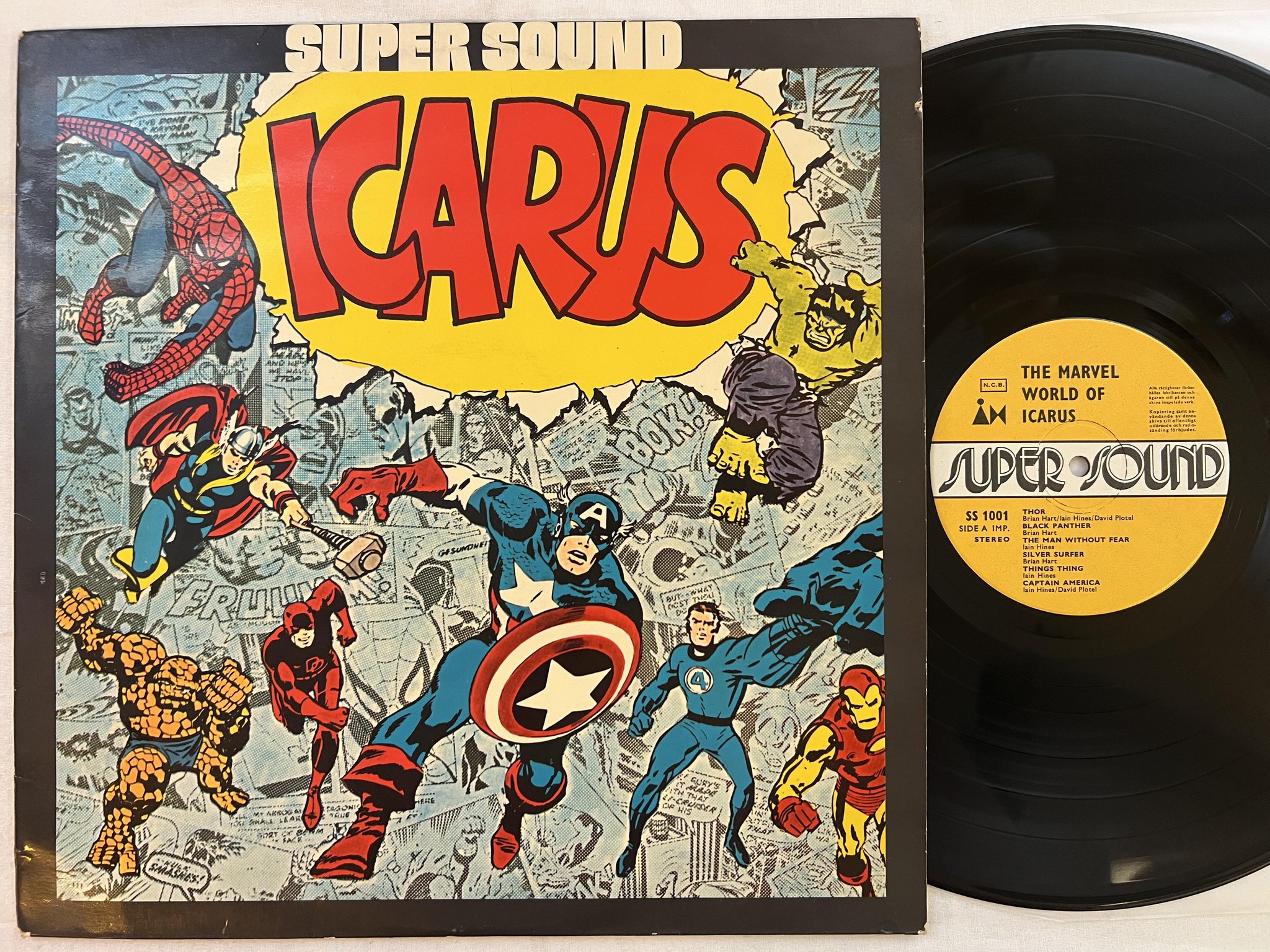 Omslagsbild för skivan ICARUS the marvel world of LP -72 Swe SUPER SOUND SS 1001 *** RARE PSYCH ***