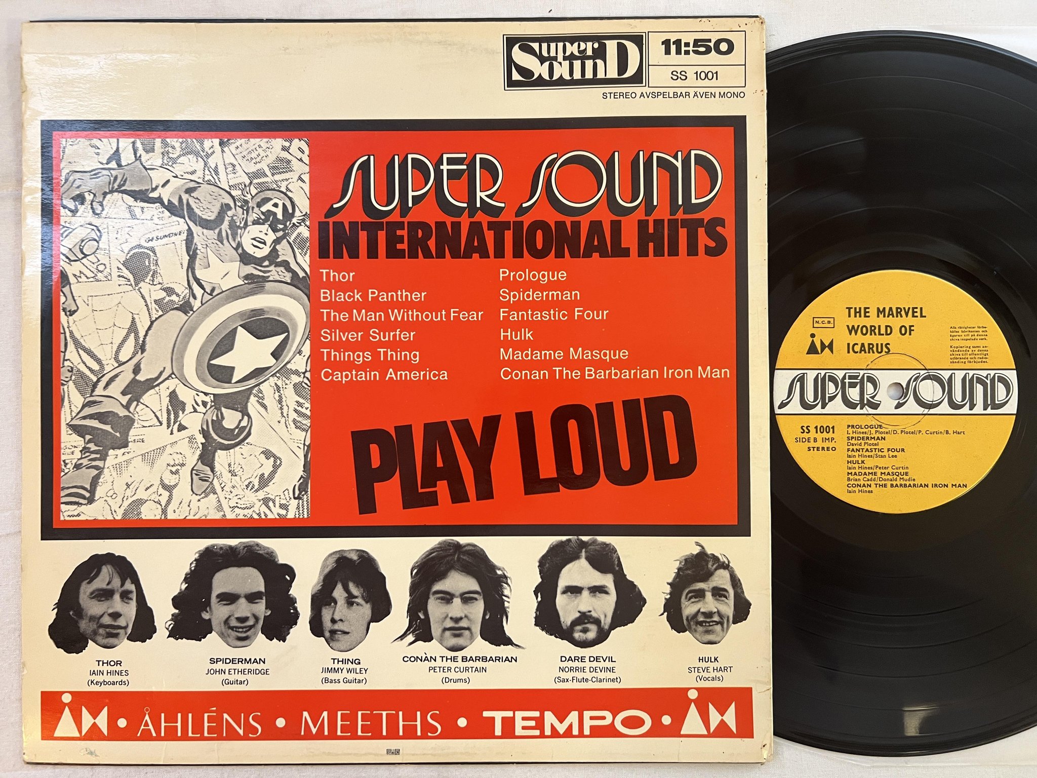 Omslagsbild för skivan ICARUS the marvel world of LP -72 Swe SUPER SOUND SS 1001 *** RARE PSYCH ***