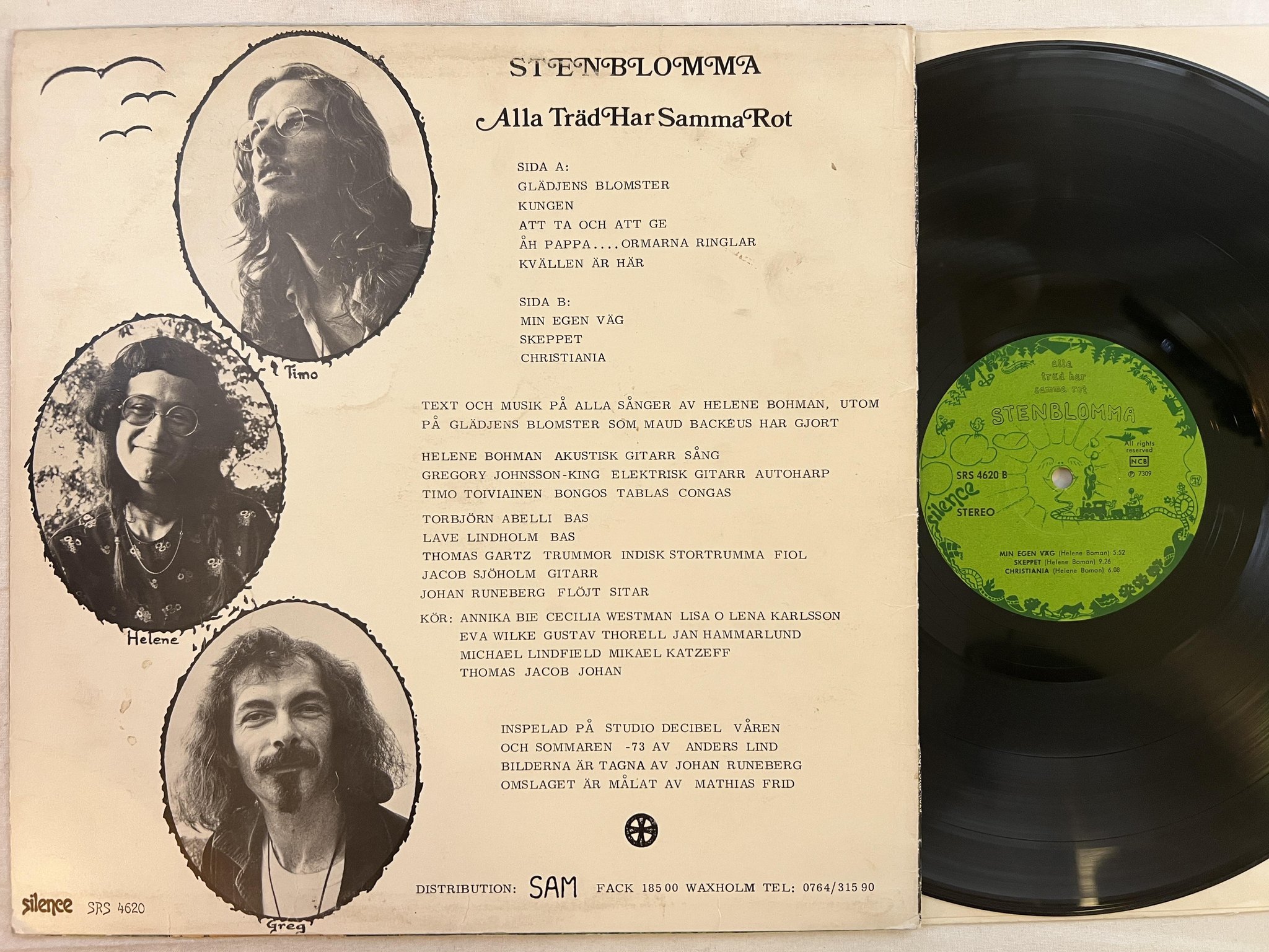 Omslagsbild för skivan STENBLOMMA Alla Träd Har Samma Rot LP -73 Swe SILENCE SRS 4620
