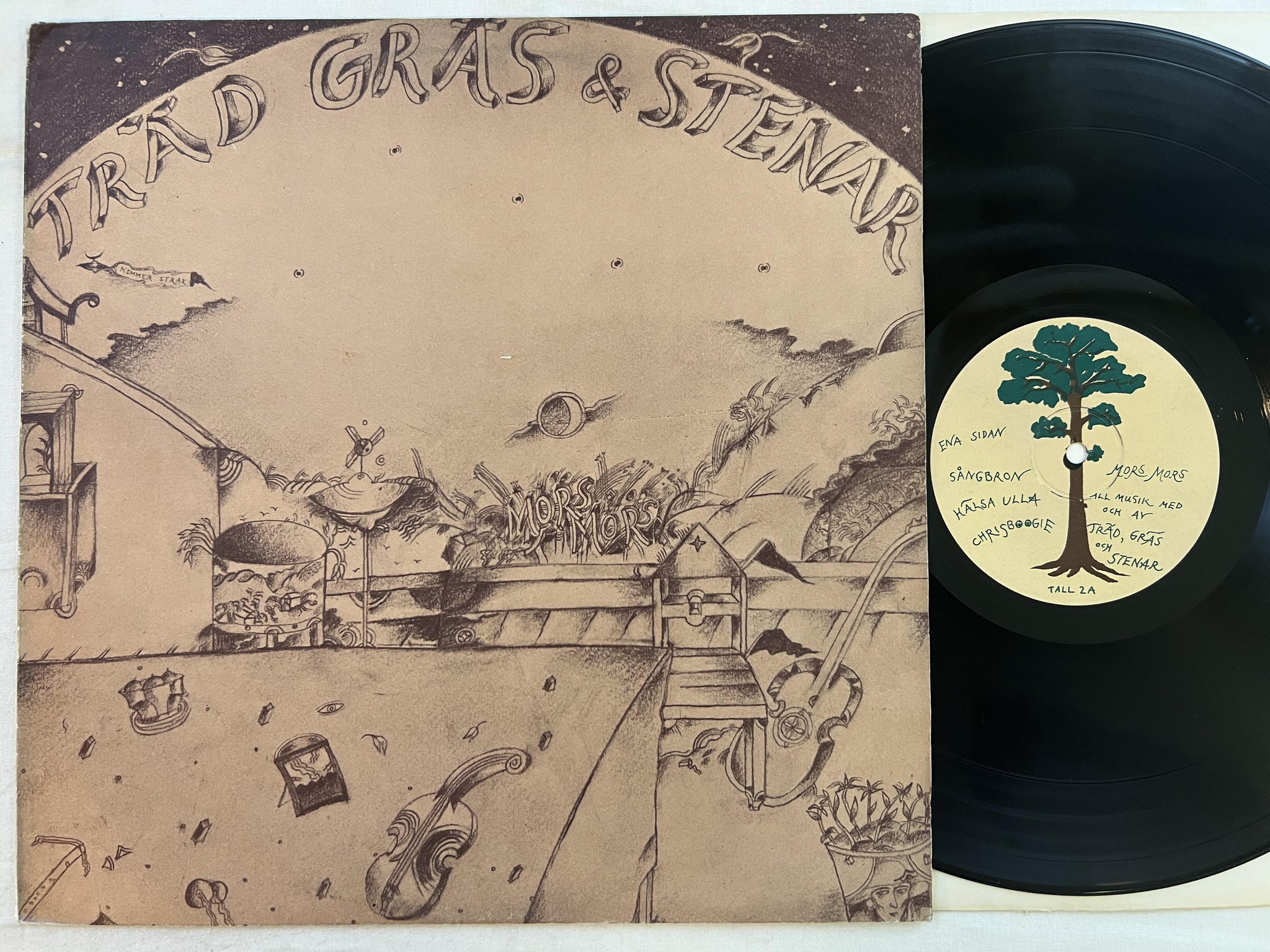 Omslagsbild för skivan TRÄD GRÄS & STENAR Mors Mors LP -73 Swe TALL 2 *** RARE PSYCH / PROG ***