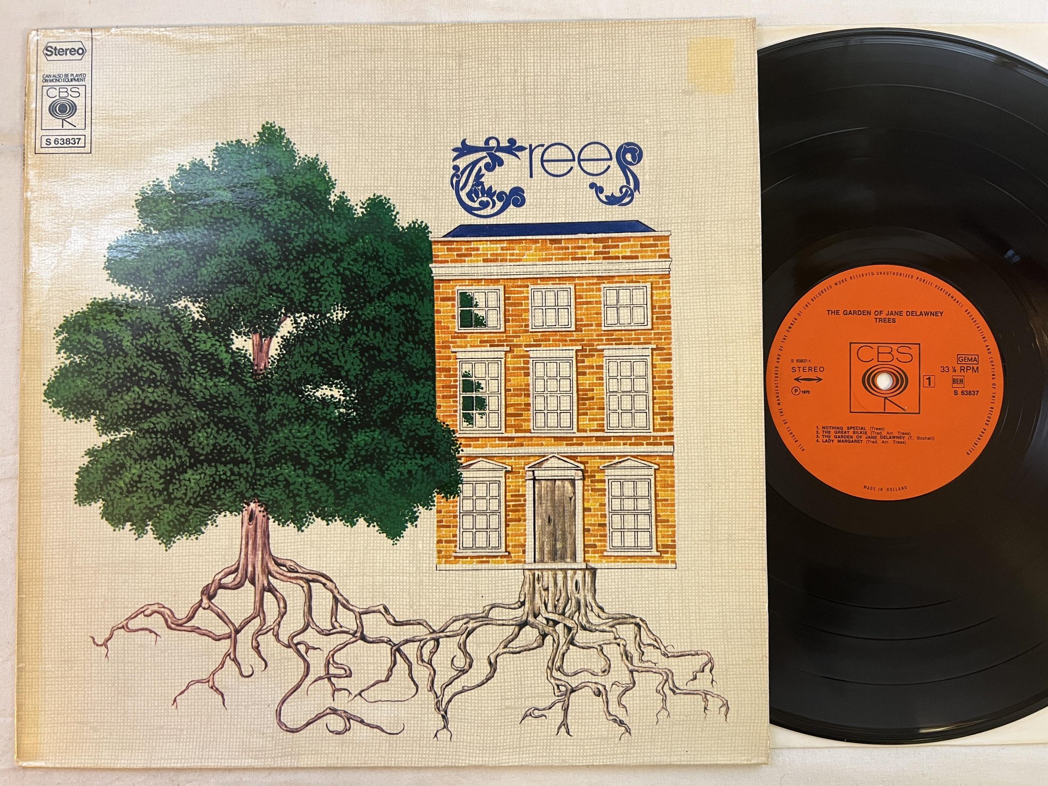 Omslagsbild för skivan TREES The Garden Of Jane Delawney LP -70 Hol CBS S 63837 ** RARE FOLK **