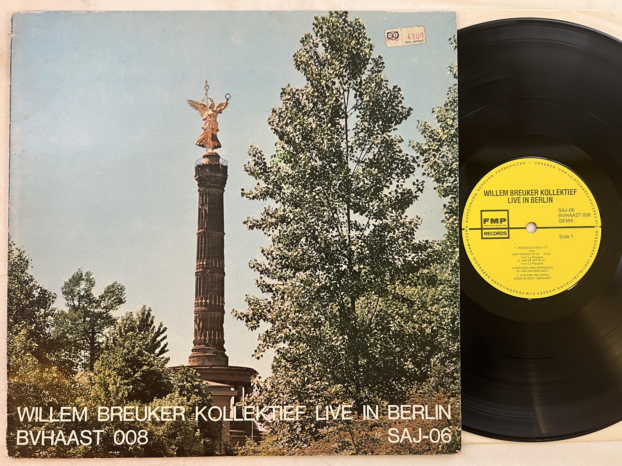Omslagsbild för skivan WILLEM BREUKER KOLLEKTIEF live in Berlin LP -76 Ger FMP SAJ-06 *** free jazz ***
