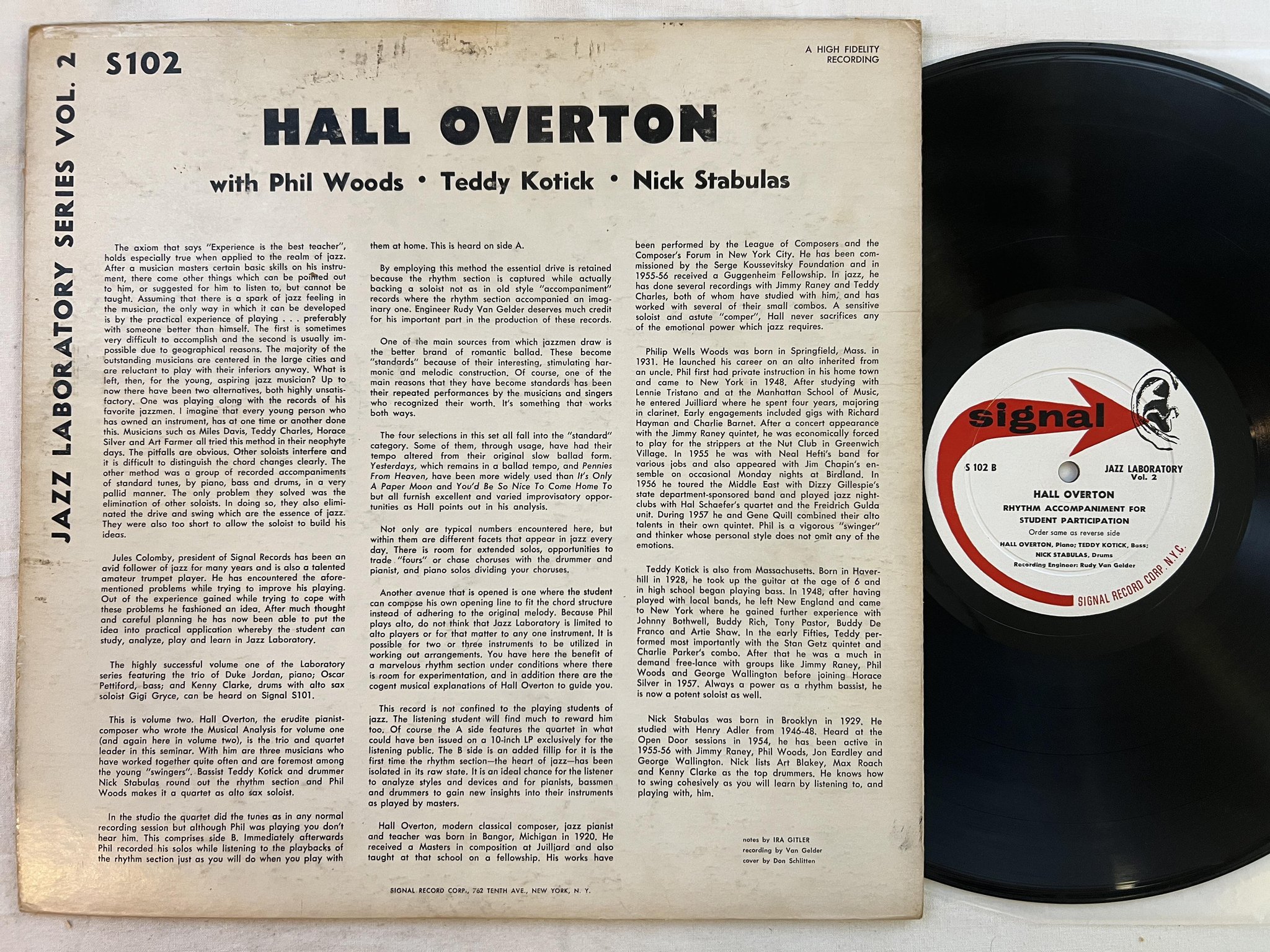 Omslagsbild för skivan HALL OVERTON Jazz Laboratory Series Vol. 2 LP -57 US SIGNAL S 102