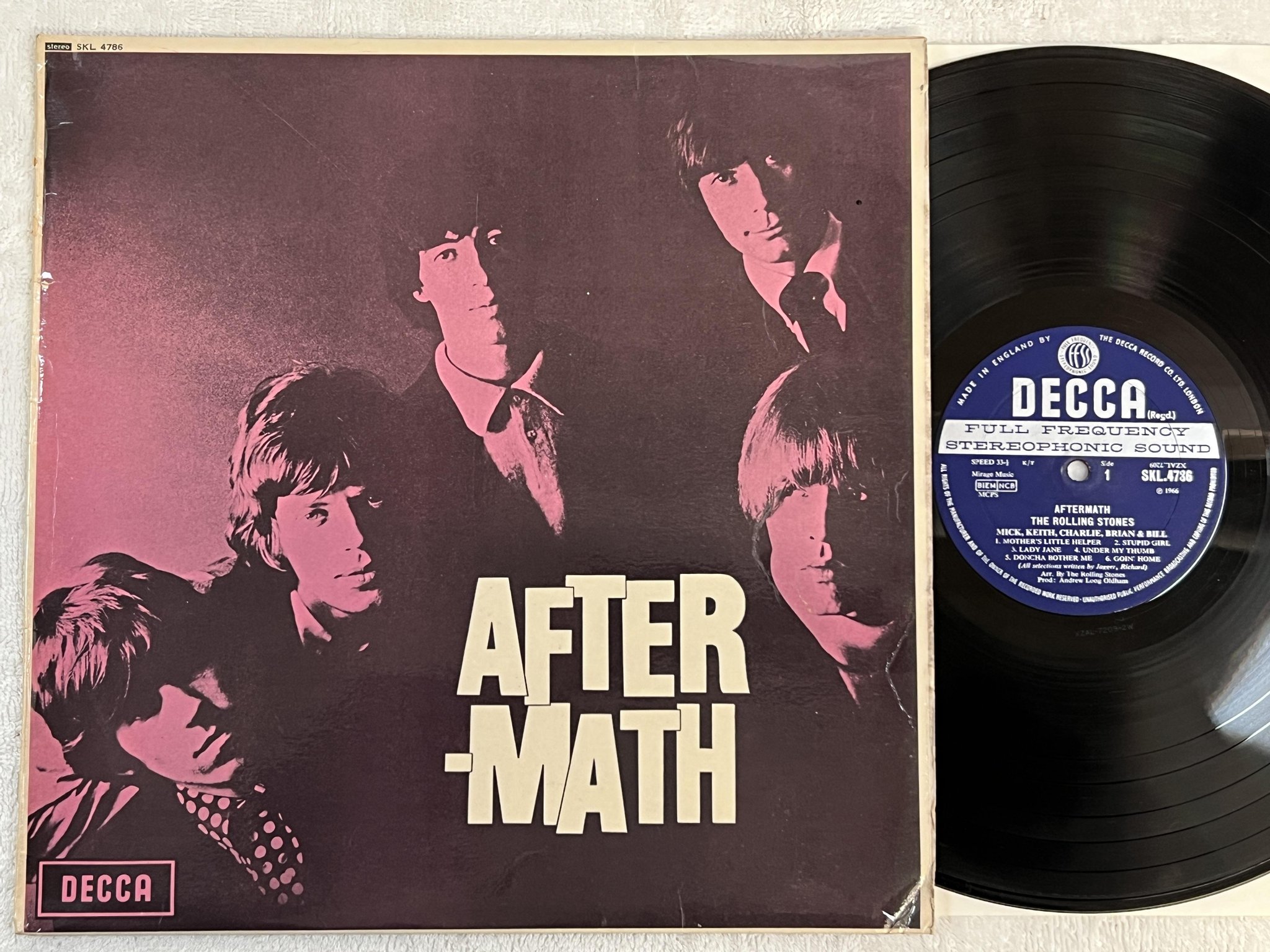 Omslagsbild för skivan ROLLING STONES aftermath LP -66 UK DECCA SKL 4786 *** NICE COPY ***