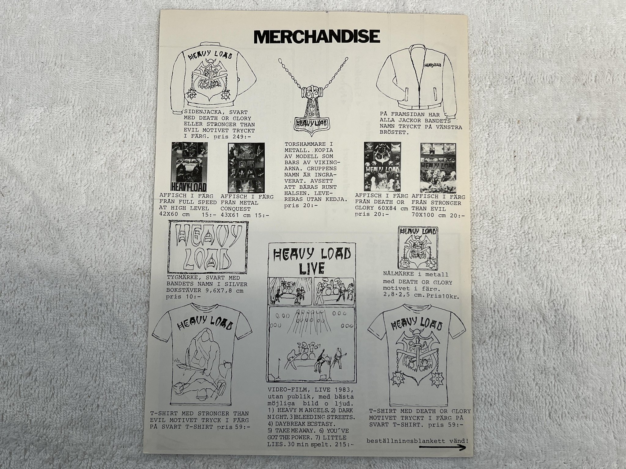 Omslagsbild för skivan HEAVY LOAD Stronger Than Evil LP -83 Swe THUNDERLOAD TLP 834 *** POSTER ***