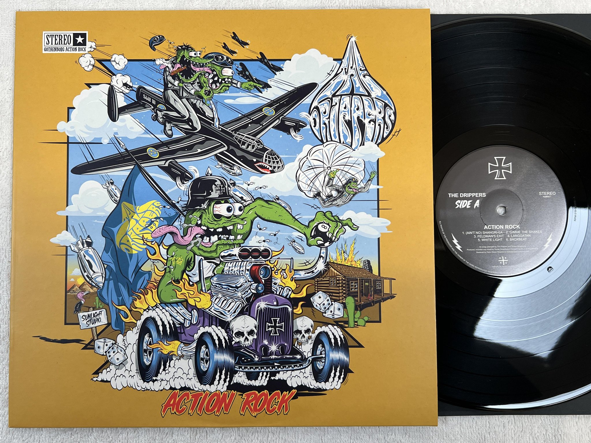 Omslagsbild för skivan THE DRIPPERS Action Rock LP 2019 Swe THE SIGN SQR027