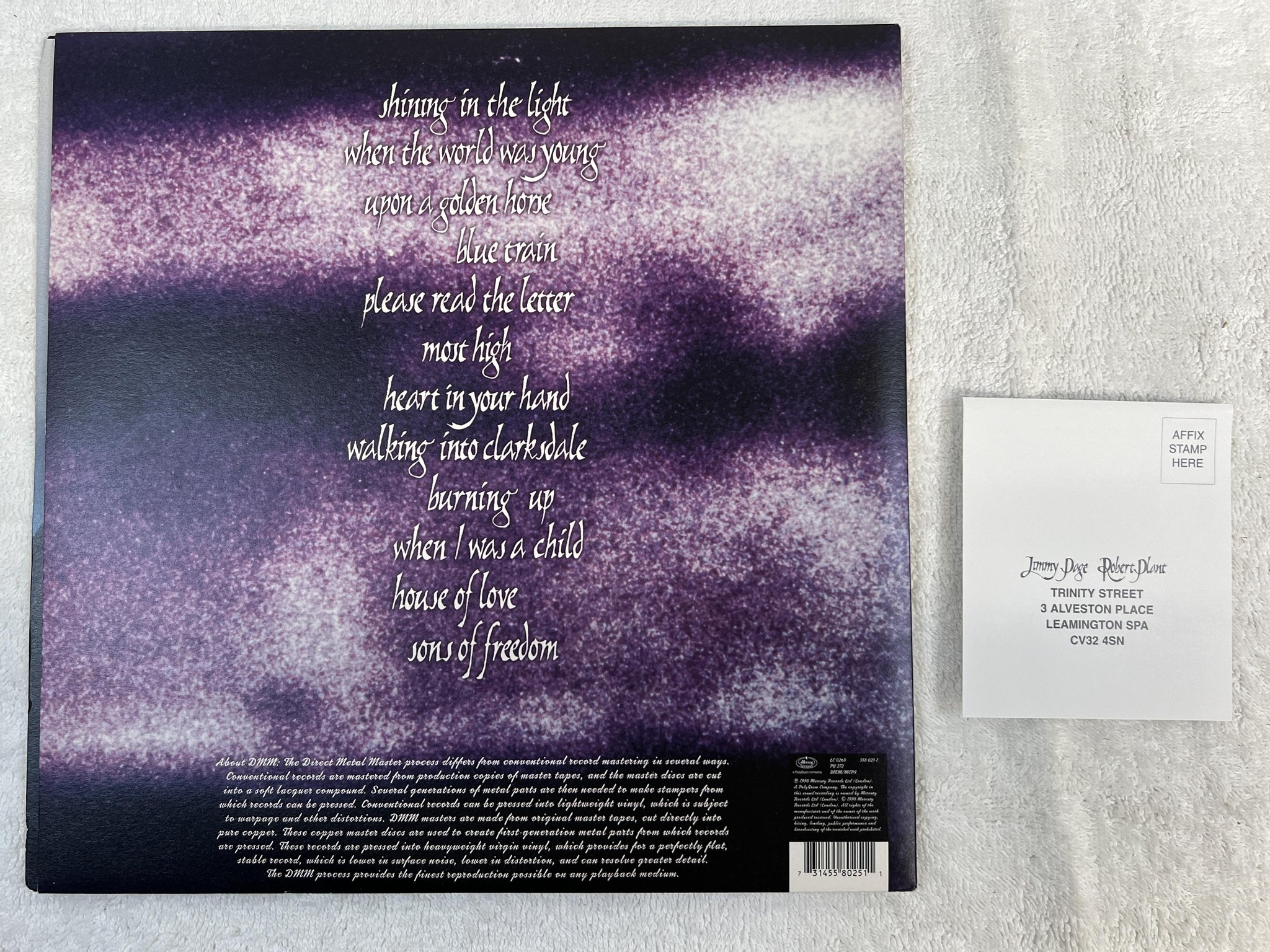 Omslagsbild för skivan JIMMY PAGE / ROBERT PLANT walking into Clarksdale 2xLP -98 MERCURY 558 025-1