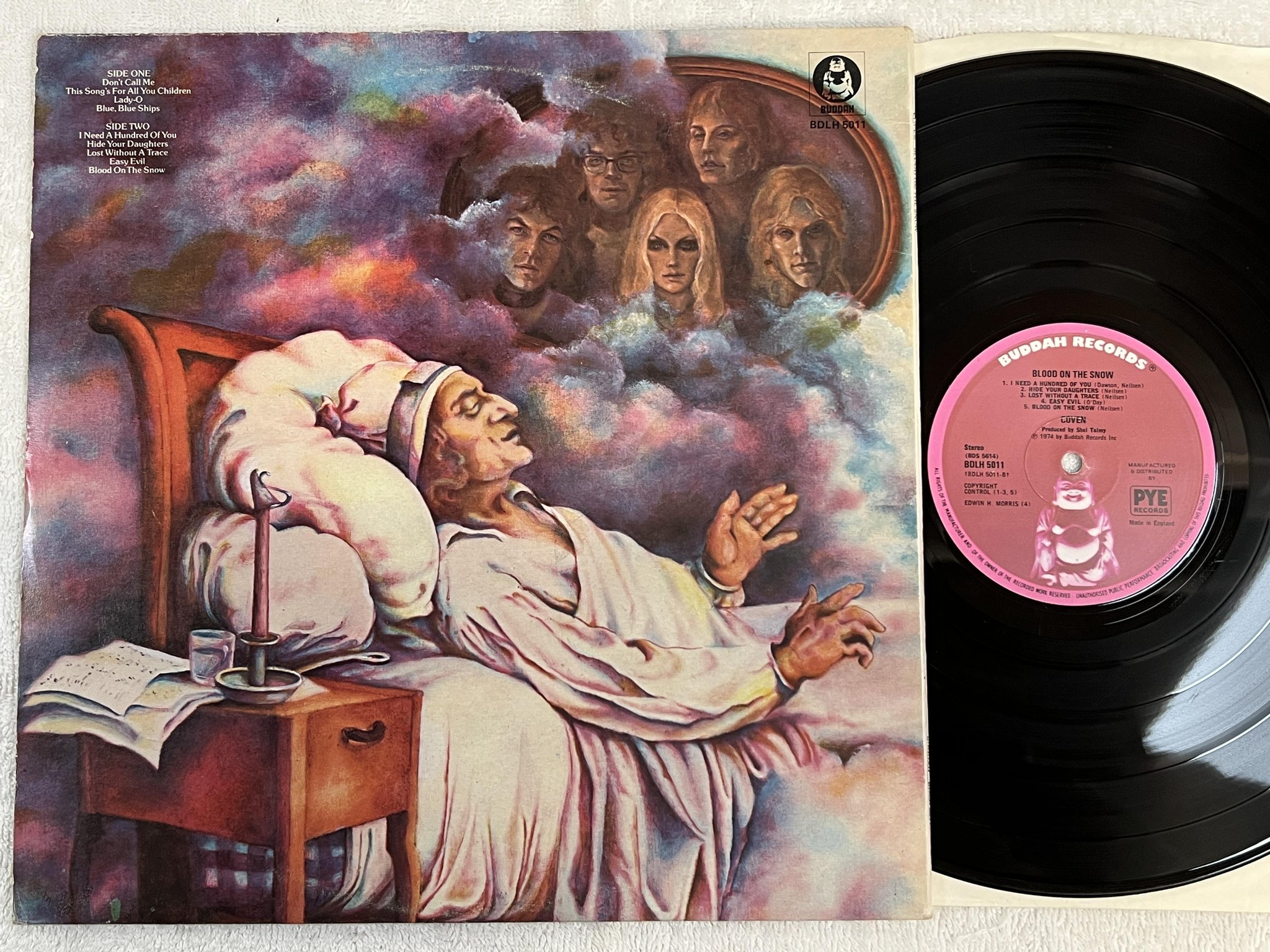 Omslagsbild för skivan COVEN blood on the snow LP -74 UK BUDDAH BDLH 5011 ** RARE UK PRESS **