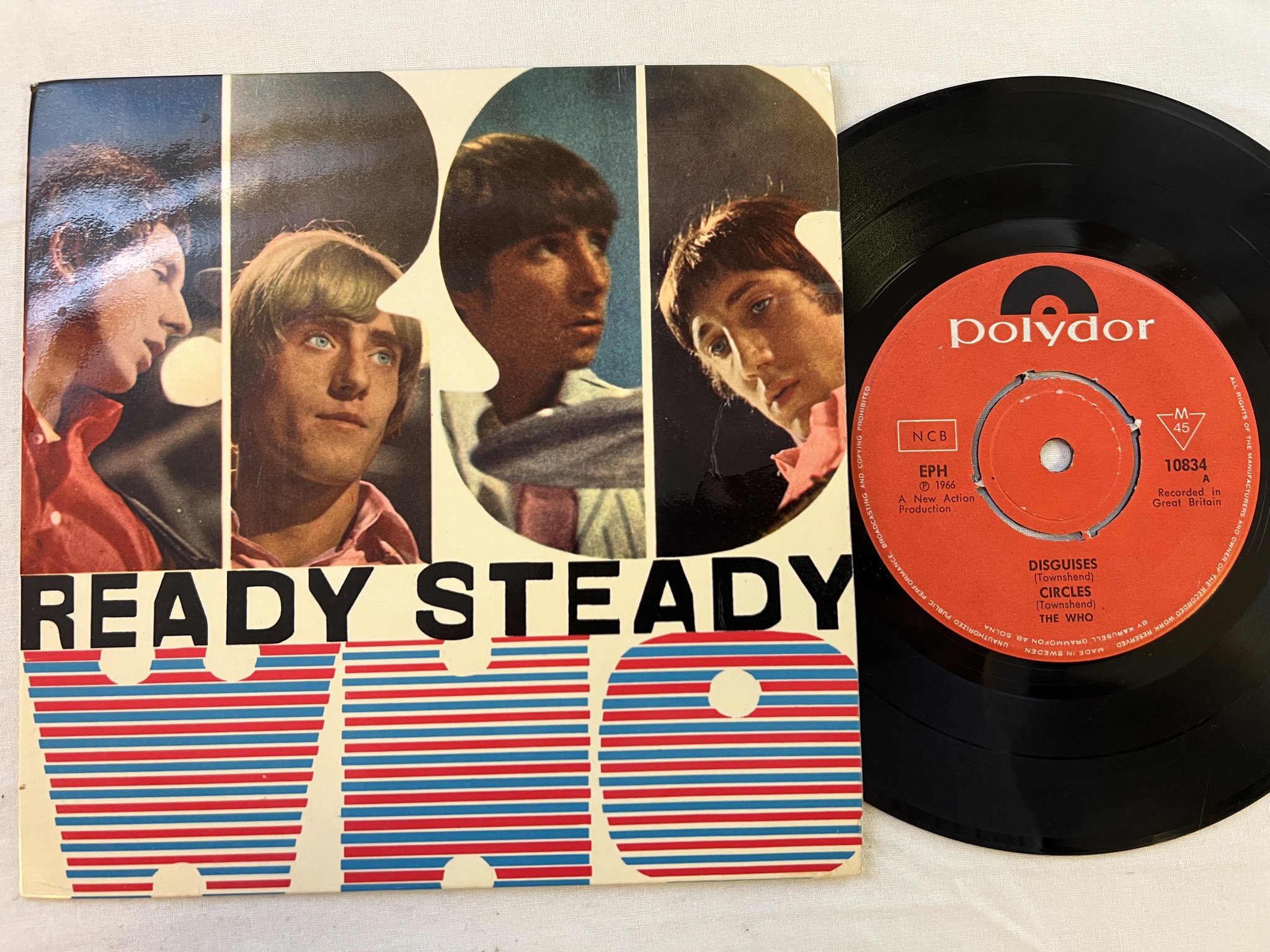 Omslagsbild för skivan THE WHO Ready Steady Who 7"ep -66 Swe POLYDOR EPH 10834