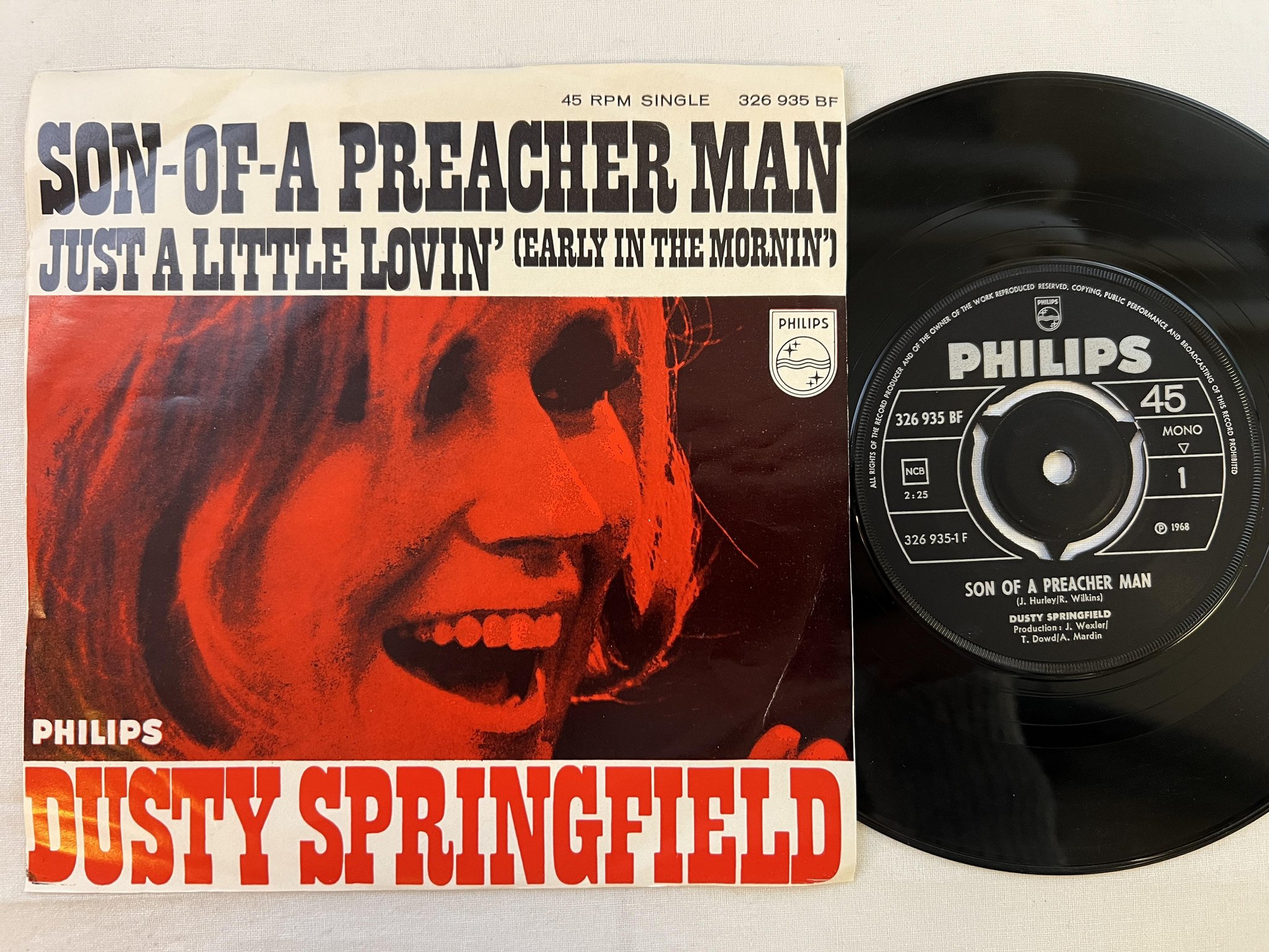 Omslagsbild för skivan DUSTY SPRINGFIELD Son-Of-A Preacher Man 7"single Swe PHILIPS 326935 BF