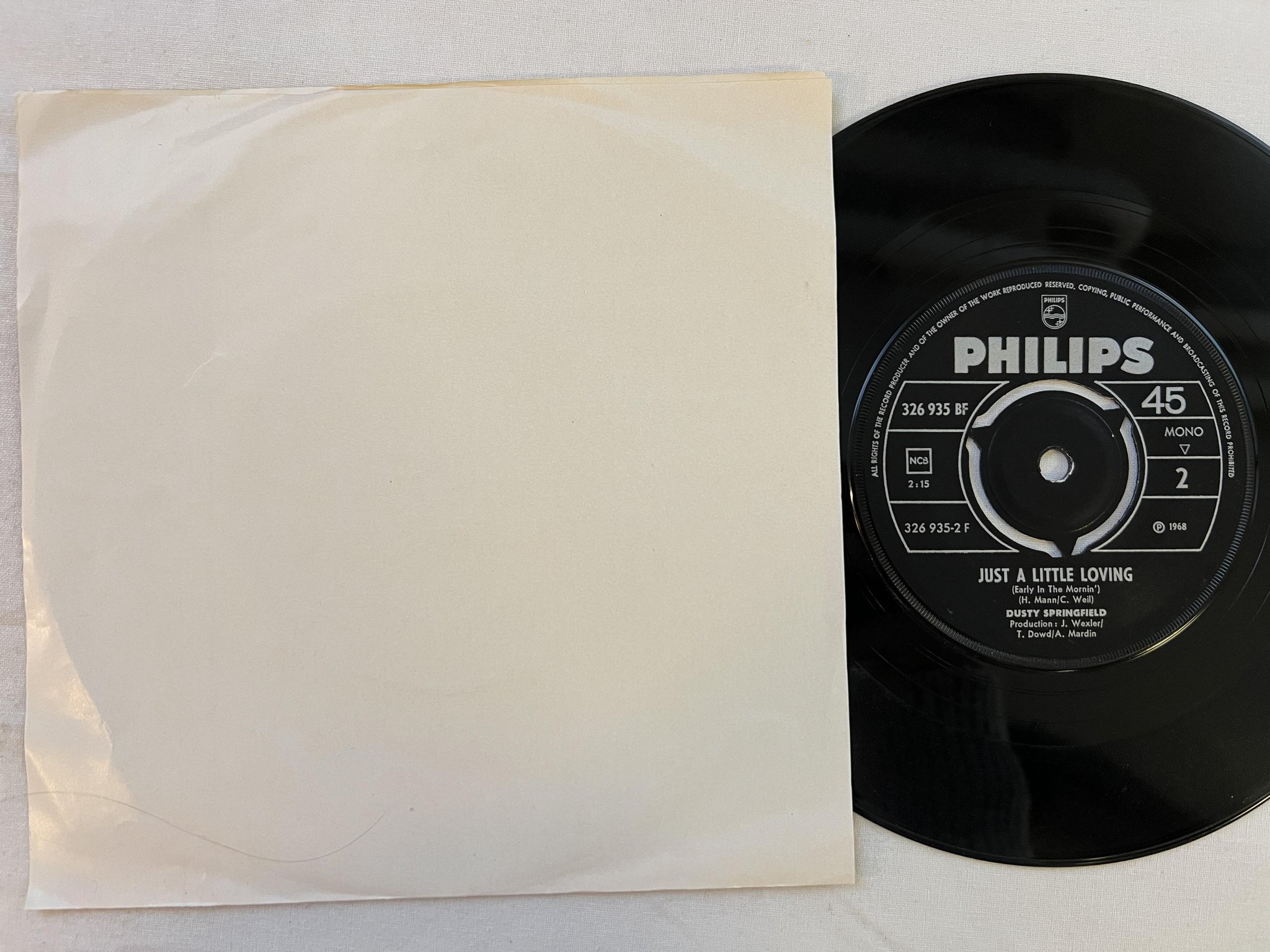 Omslagsbild för skivan DUSTY SPRINGFIELD Son-Of-A Preacher Man 7"single Swe PHILIPS 326935 BF