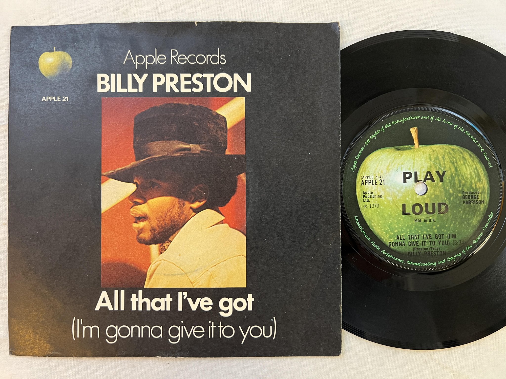 Omslagsbild för skivan BILLY PRESTON All That I've Got 7"single -70 UK APPLE 21