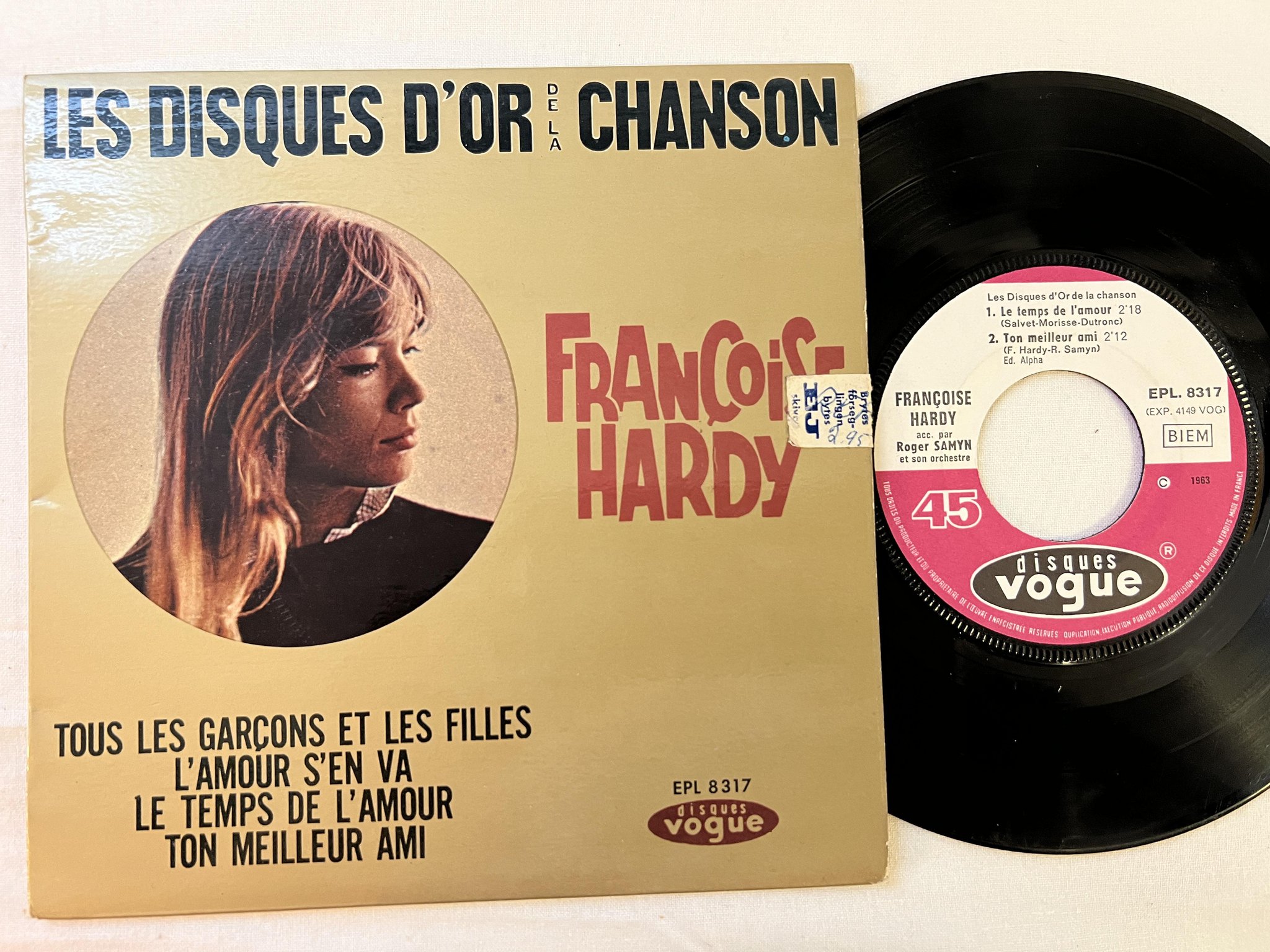 Omslagsbild för skivan Françoise Hardy 7"EP -63 Fra DISQUES VOGUE EPL 8317