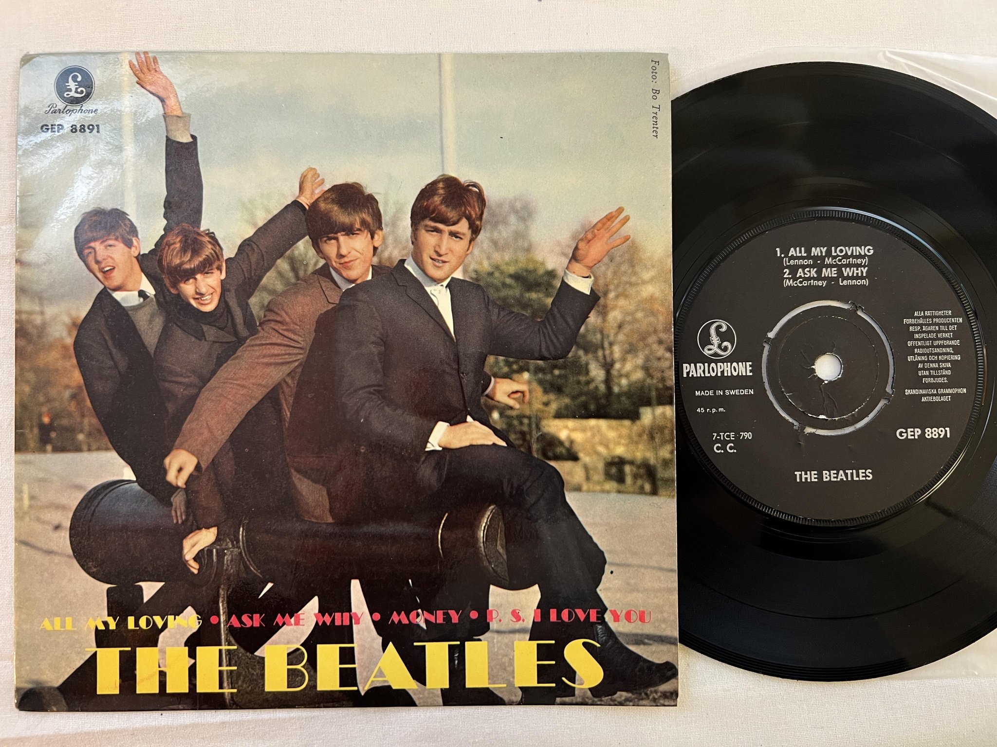 Omslagsbild för skivan THE BEATLES all my loving 7"EP -64 PARLOPHONE GEP 8891