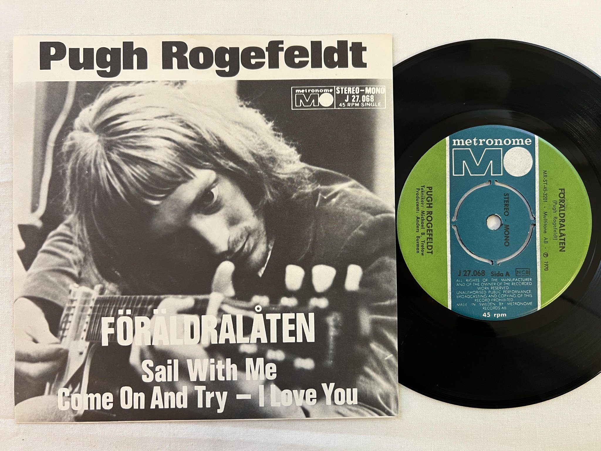 Omslagsbild för skivan PUGH ROGEFELDT föräldralåten 7" -70 METRONOME MR ST 45-3201