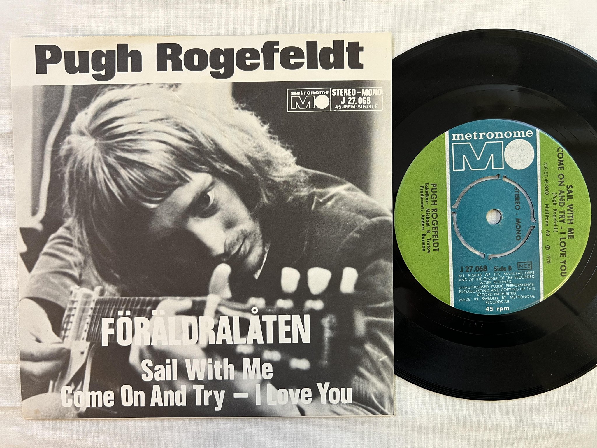 Omslagsbild för skivan PUGH ROGEFELDT föräldralåten 7" -70 METRONOME MR ST 45-3201