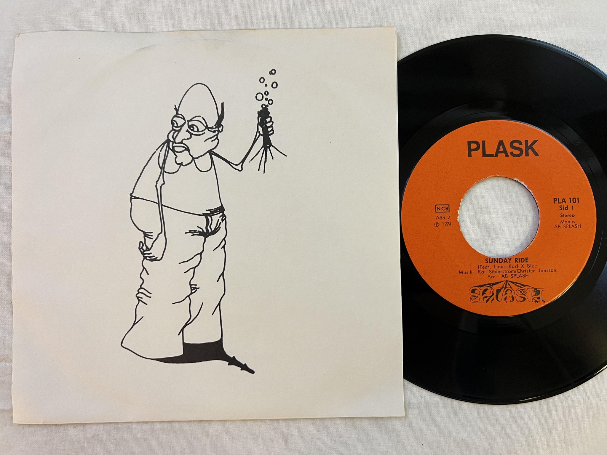Omslagsbild för skivan SPLASH Orangutang Boomerang 7"single -74 Swe PLASK PLA 101