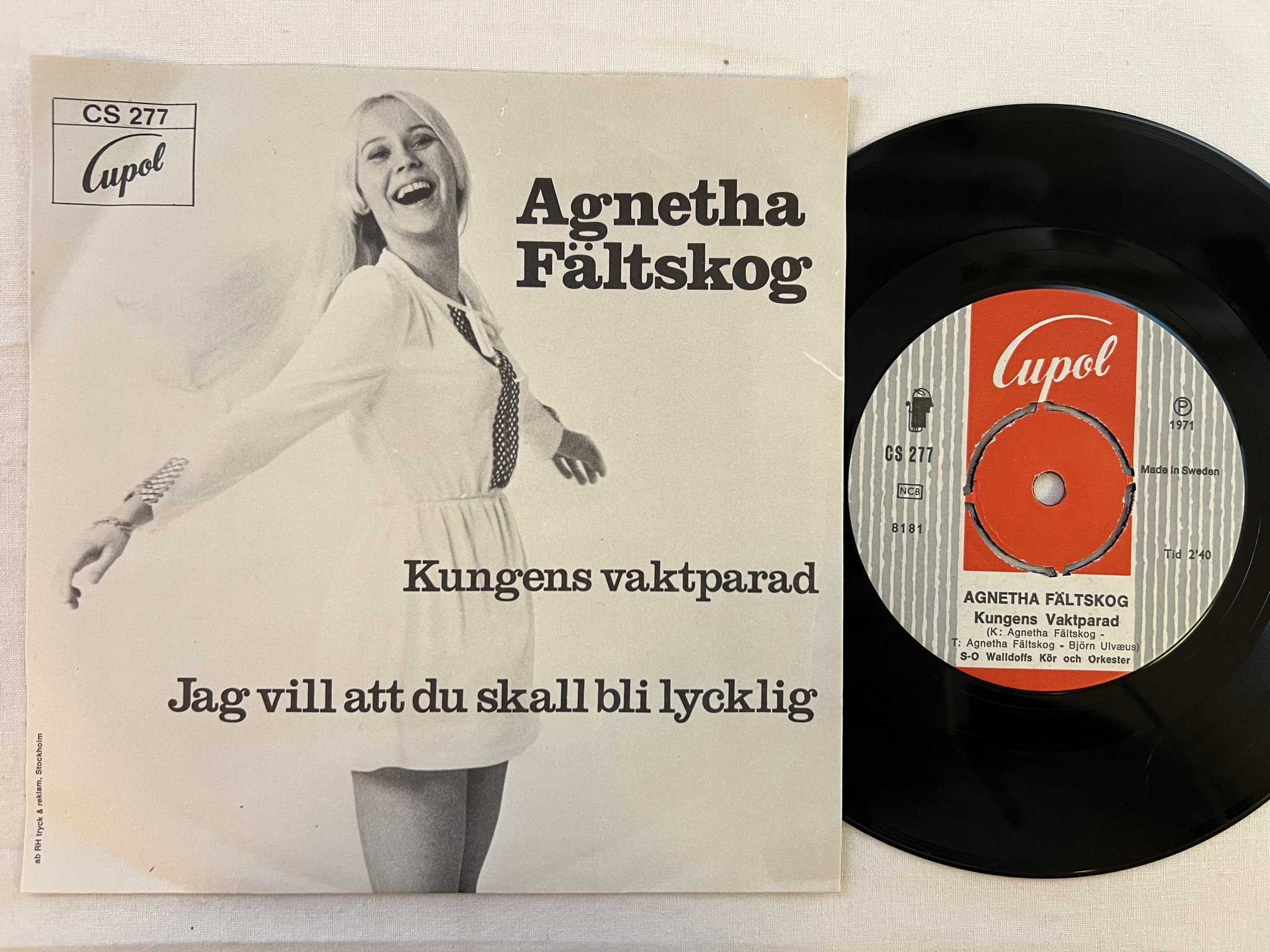 Omslagsbild för skivan AGNETHA FÄLTSKOG Kungens vaktparad 7"single -71 Swe CUPOL CS 277 *** RARE ***
