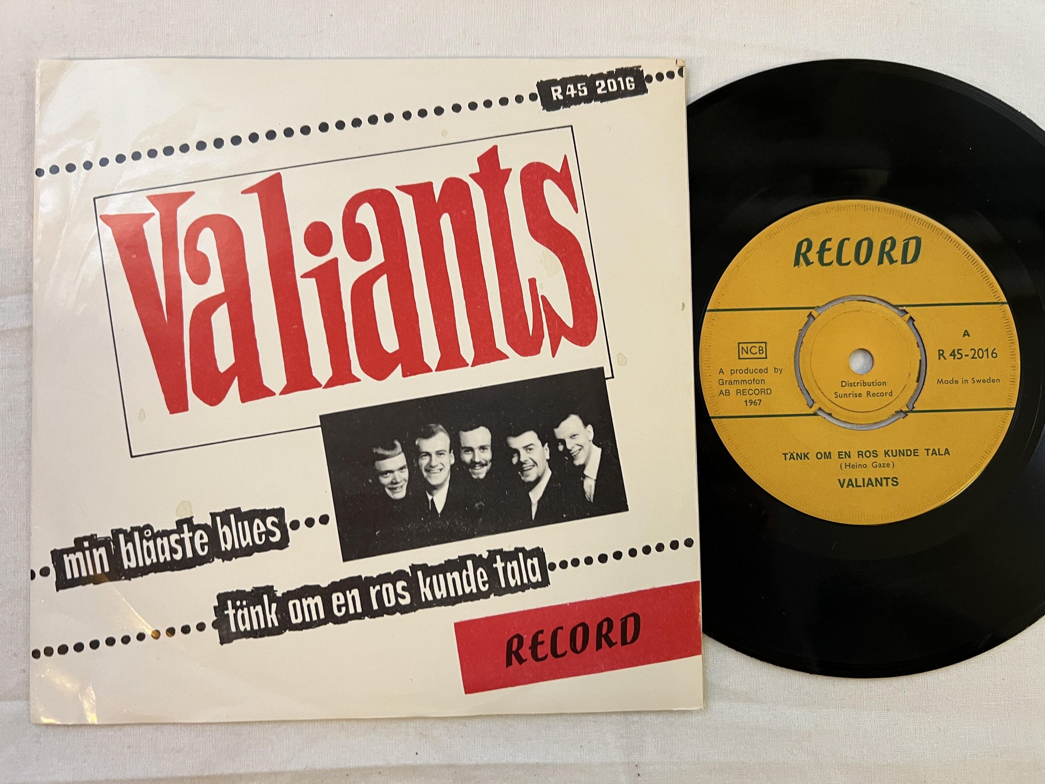 Omslagsbild för skivan VALIANTS min blåaste blues 7" -67 Swe RECORD R45-2016