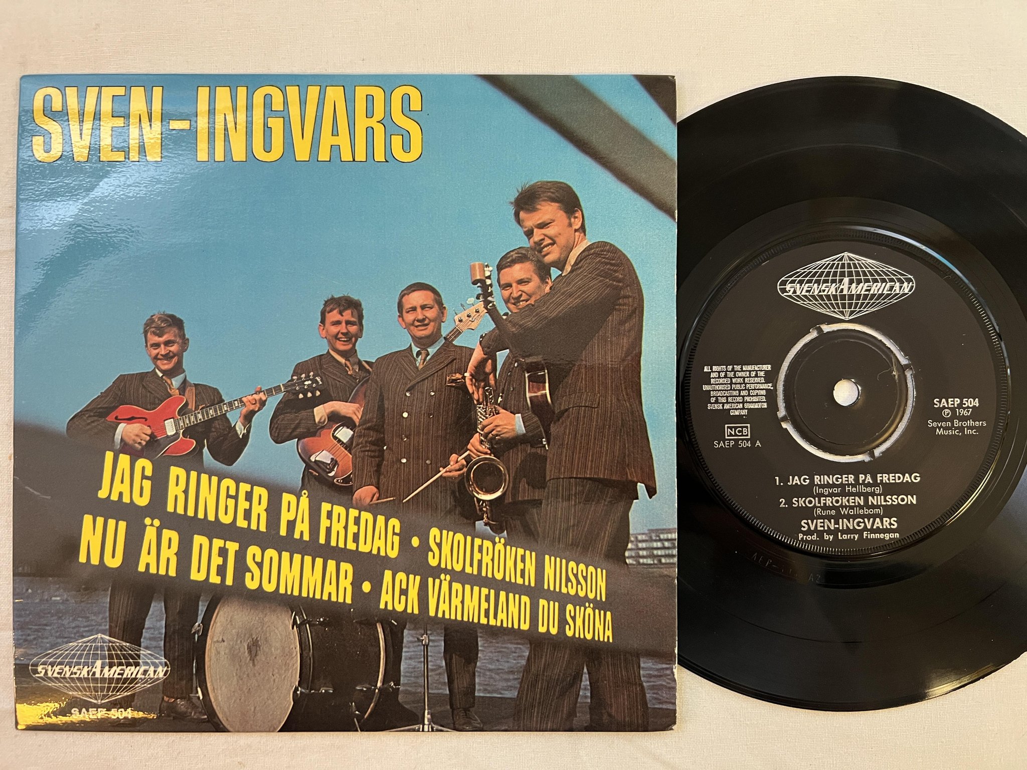 Omslagsbild för skivan SVEN-INGVARS Ännu En Gång! Fyra Hits 7"ep -67 SVENSK AMERICAN SAEP 504
