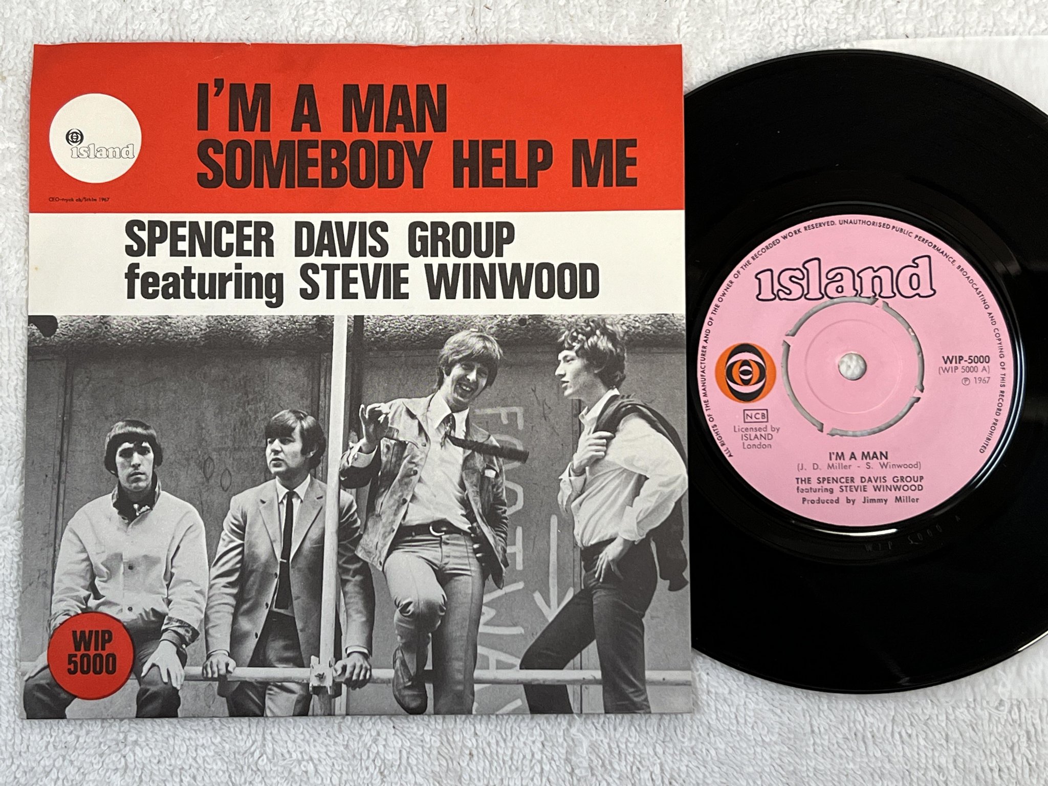 Omslagsbild för skivan THE SPENCER DAVIS GROUP I'm a man 7" -67 Swe ISLAND WIP-5000
