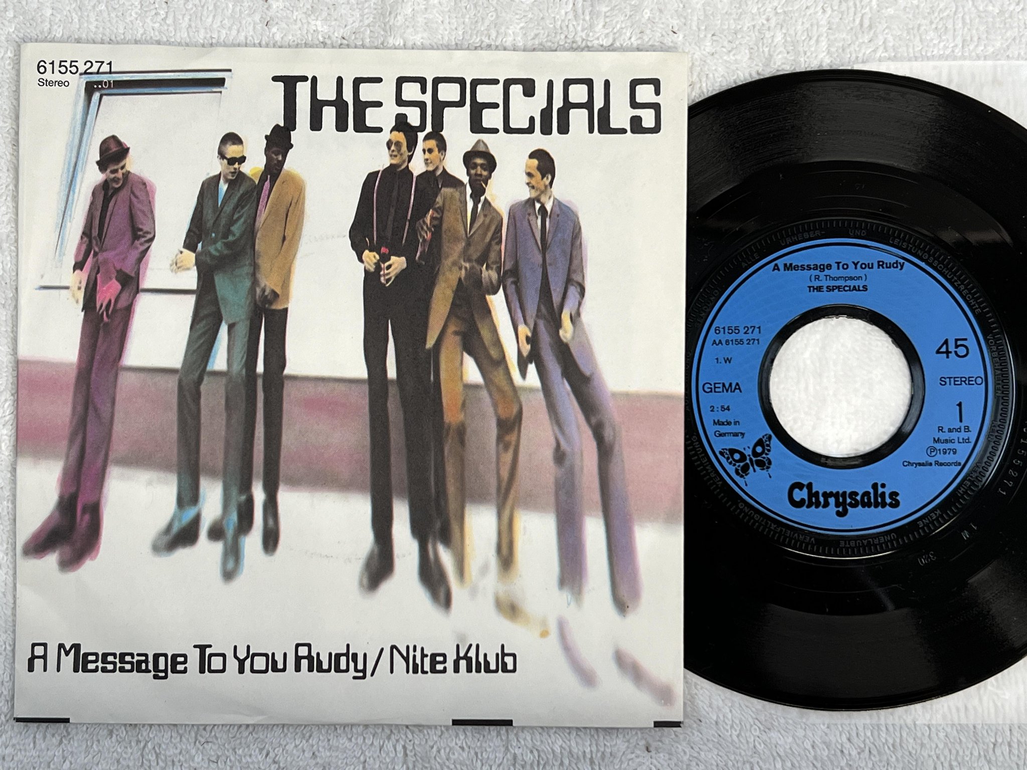 Omslagsbild för skivan THE SPECIALS a message to you Rudy 7" -79 Ger CHRYSALIS 6155 271 ** CLASSIC **