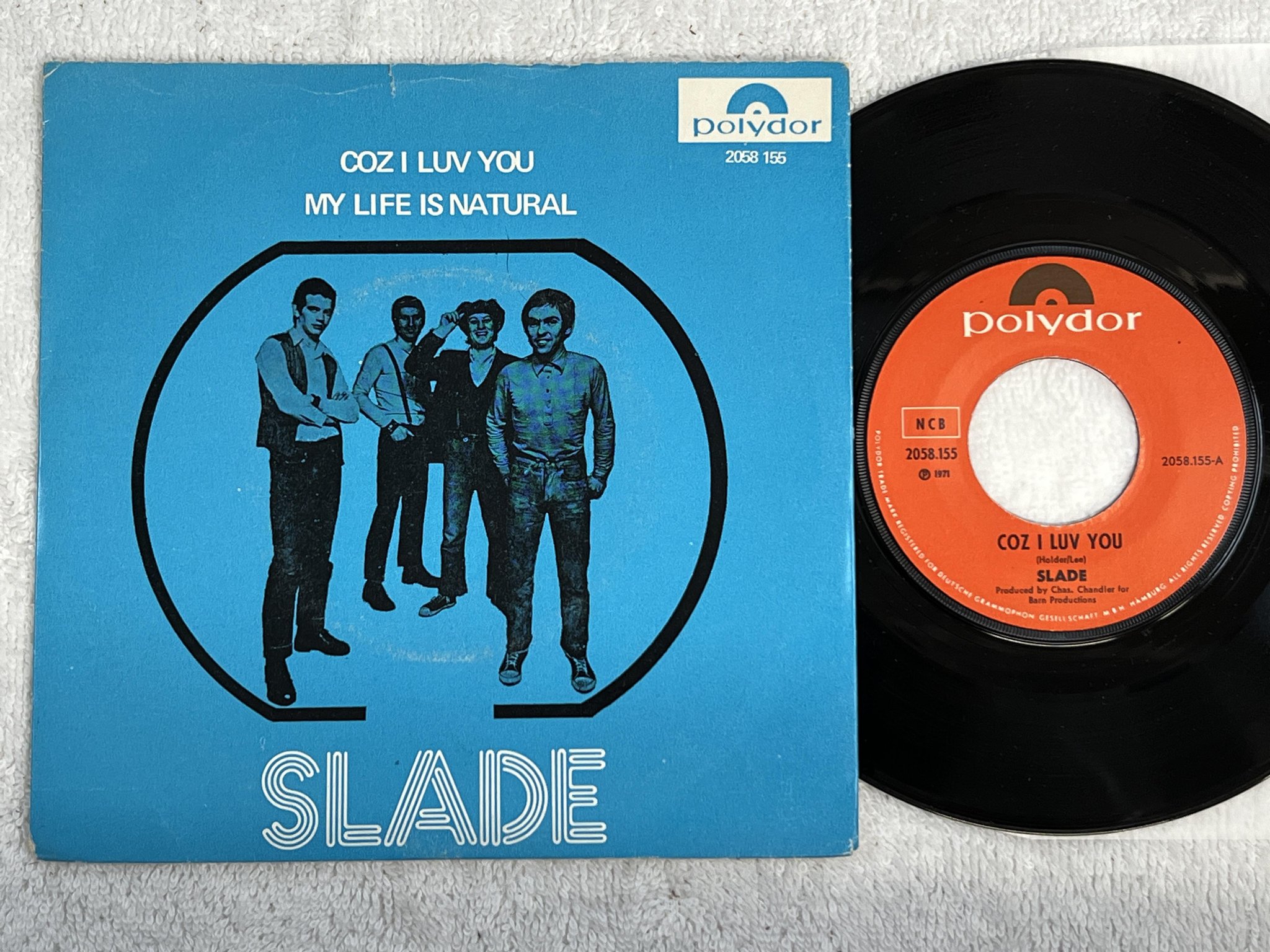 Omslagsbild för skivan SLADE coz I luv you 7" -71 Norway POLYDOR 2058 155