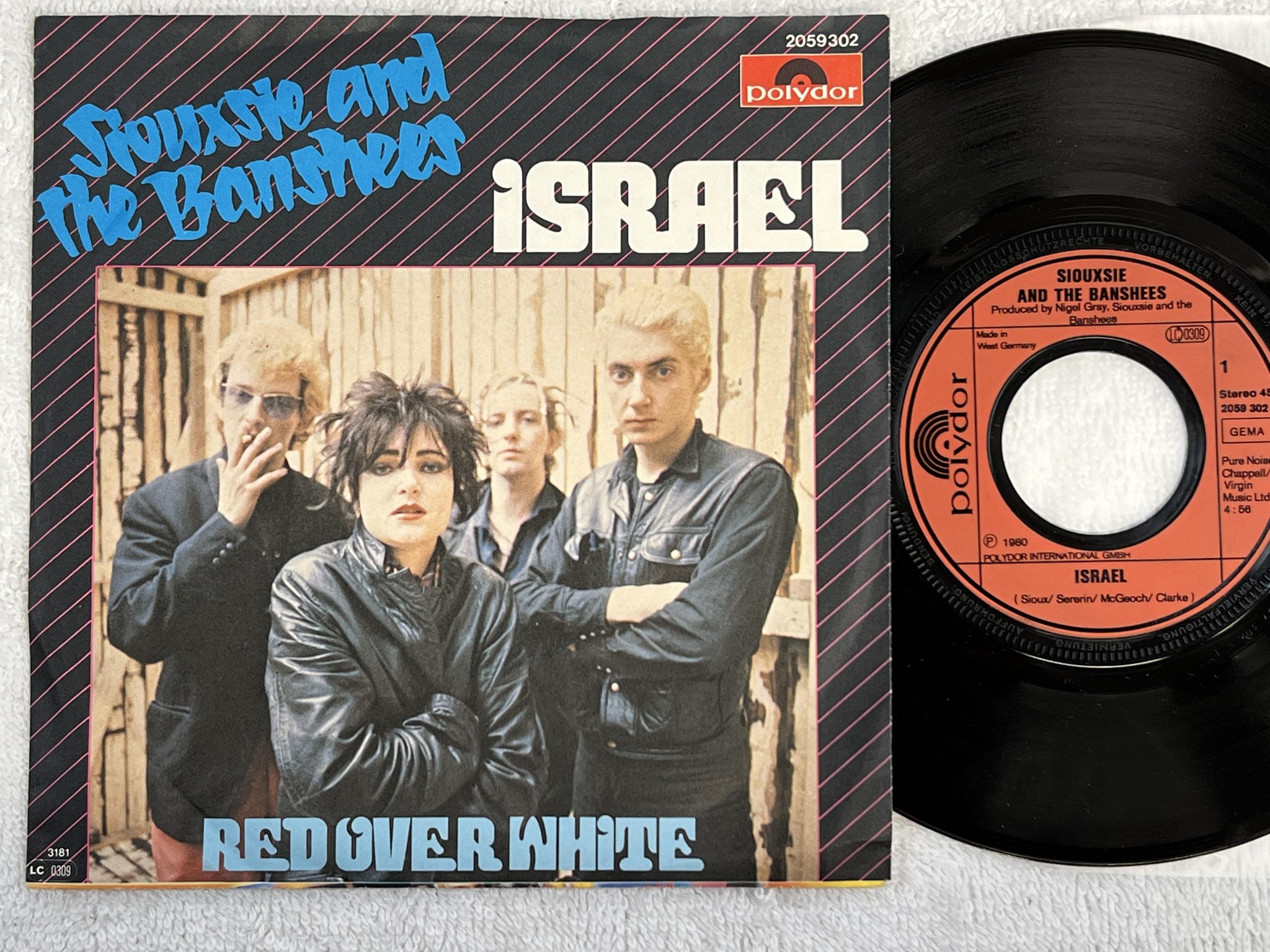 Omslagsbild för skivan SIOUXSIE AND THE BANSHEES Israel 7" -80 Ger POLYDOR 2059 302