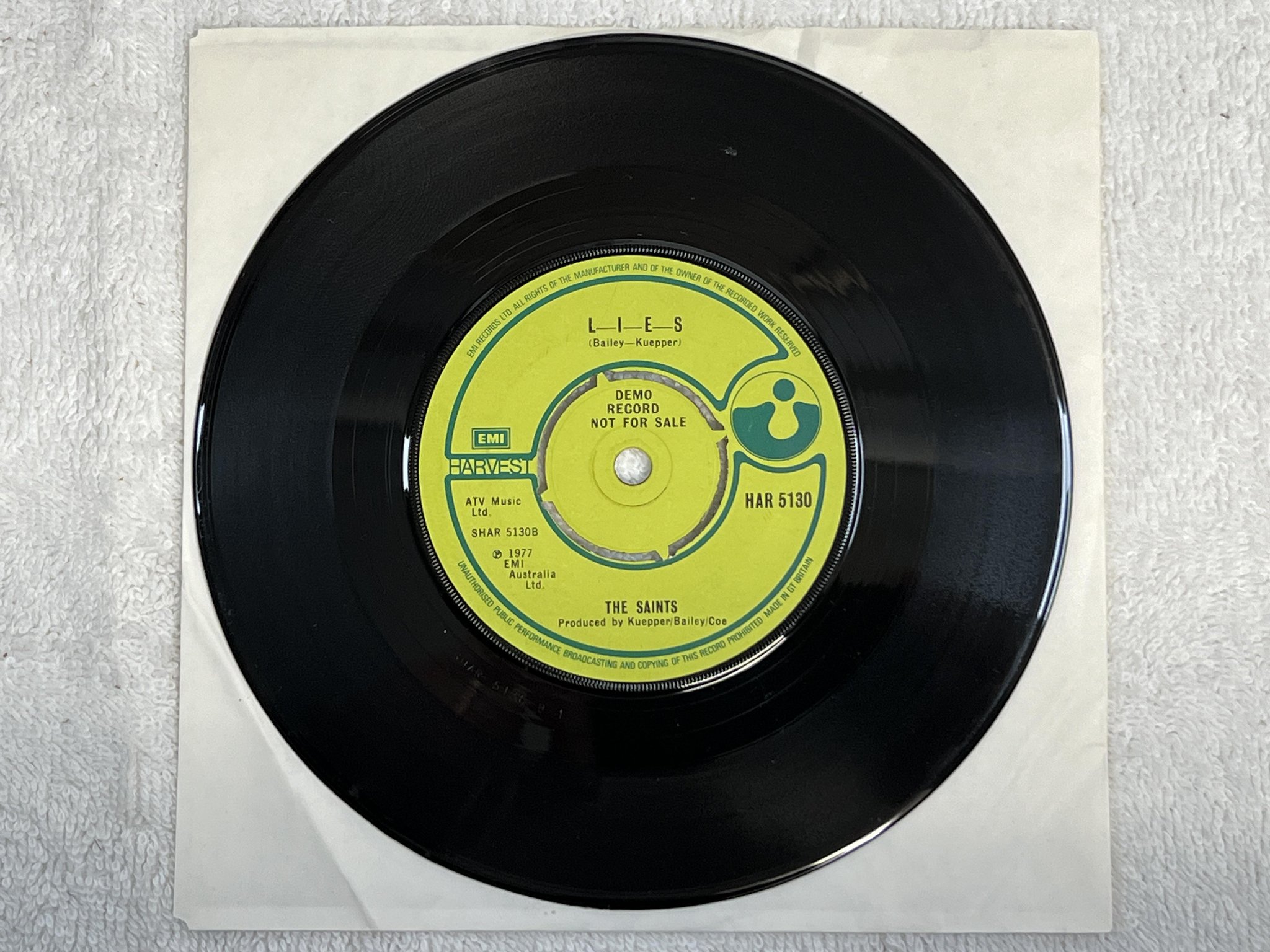 Omslagsbild för skivan THE SAINTS this perfect day 7" -77 UK HARVEST HAR 5130 *** RARE DEMO 45 ***