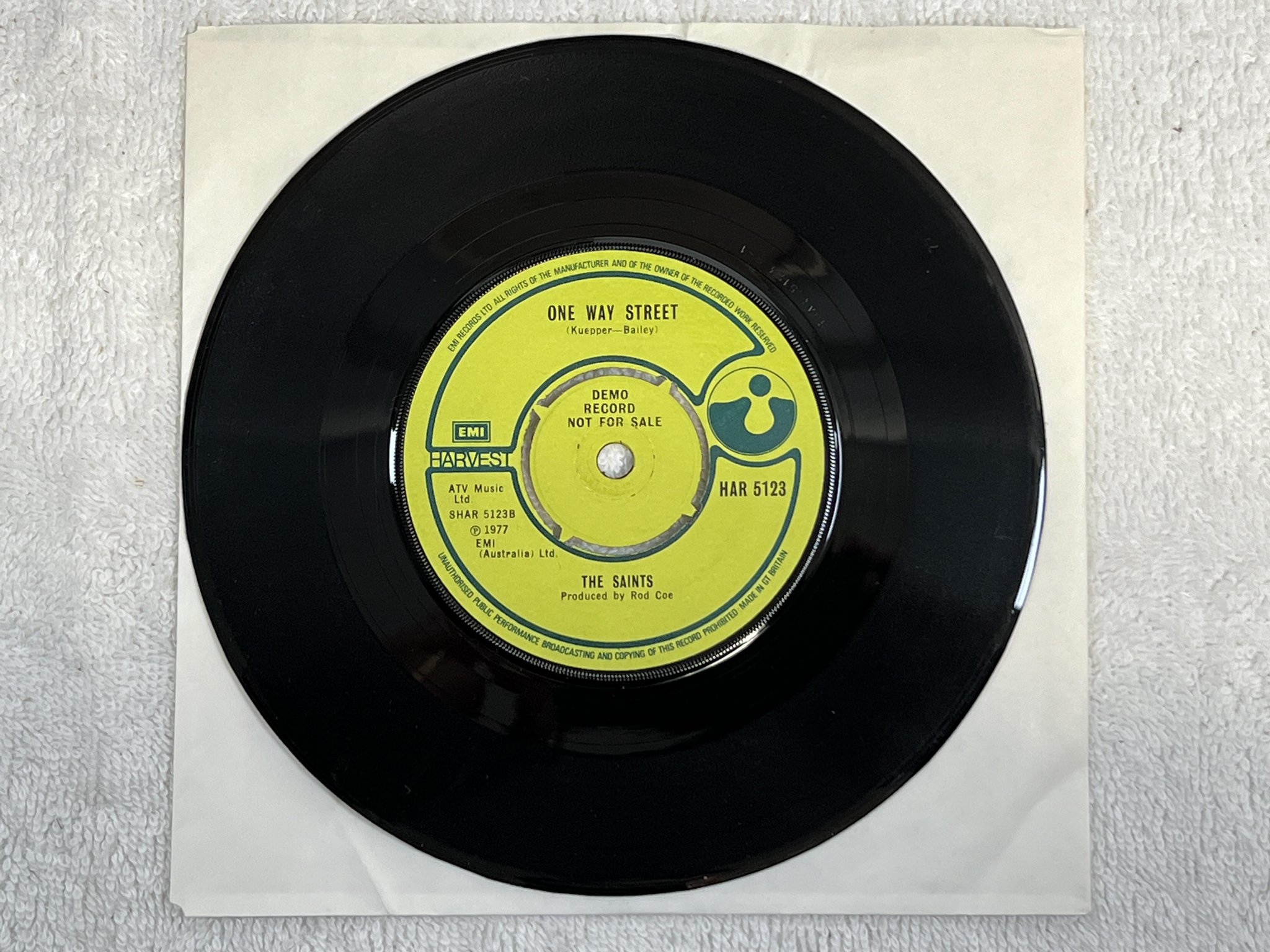 Omslagsbild för skivan THE SAINTS erotic neurotic 7" -77 UK HARVEST HAR 5123 *** RARE DEMO 45 ***