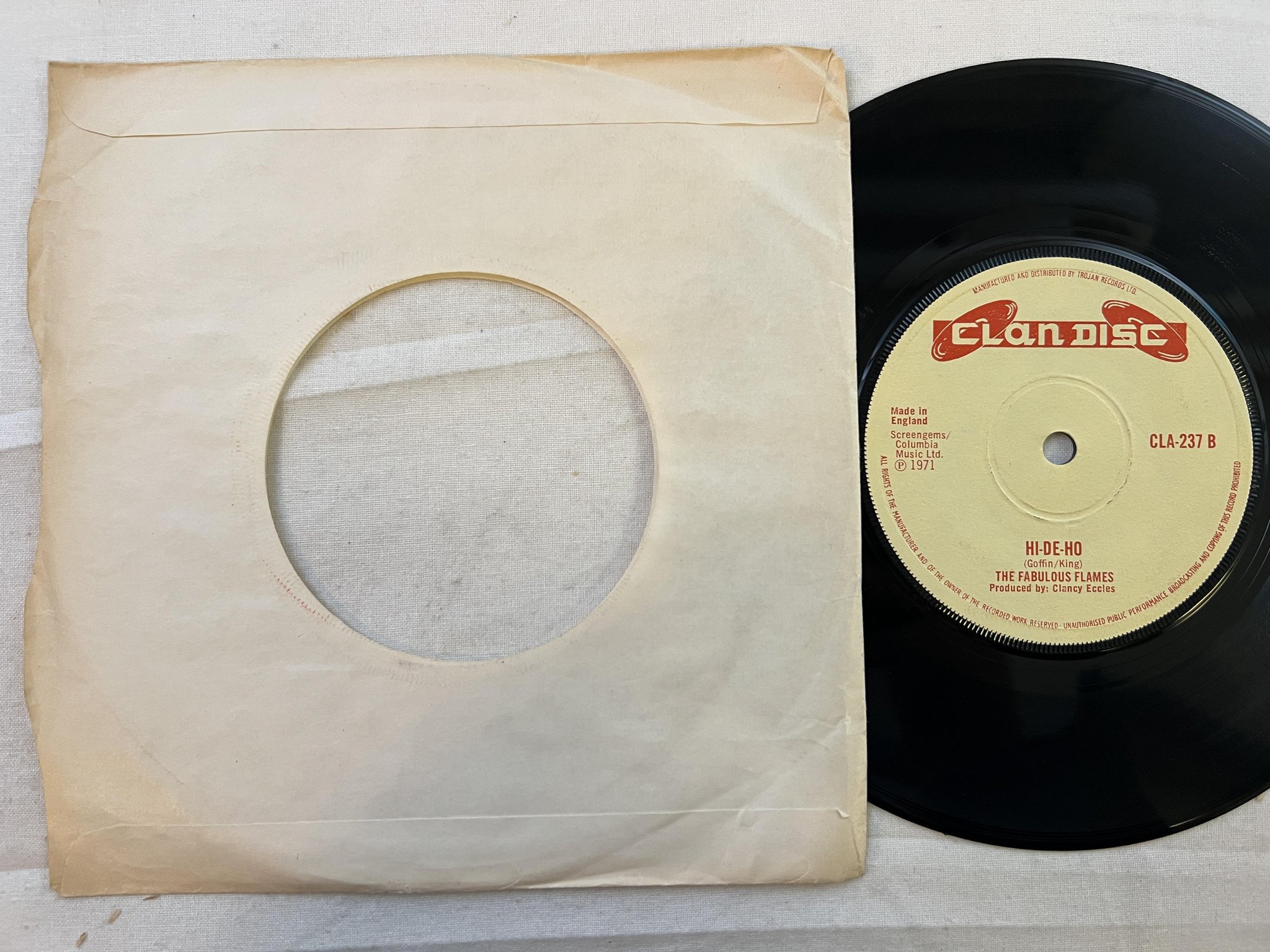Omslagsbild för skivan THE DYNAMITES hello mother 7" -71 UK CLAN DISC CLA-237 reggae