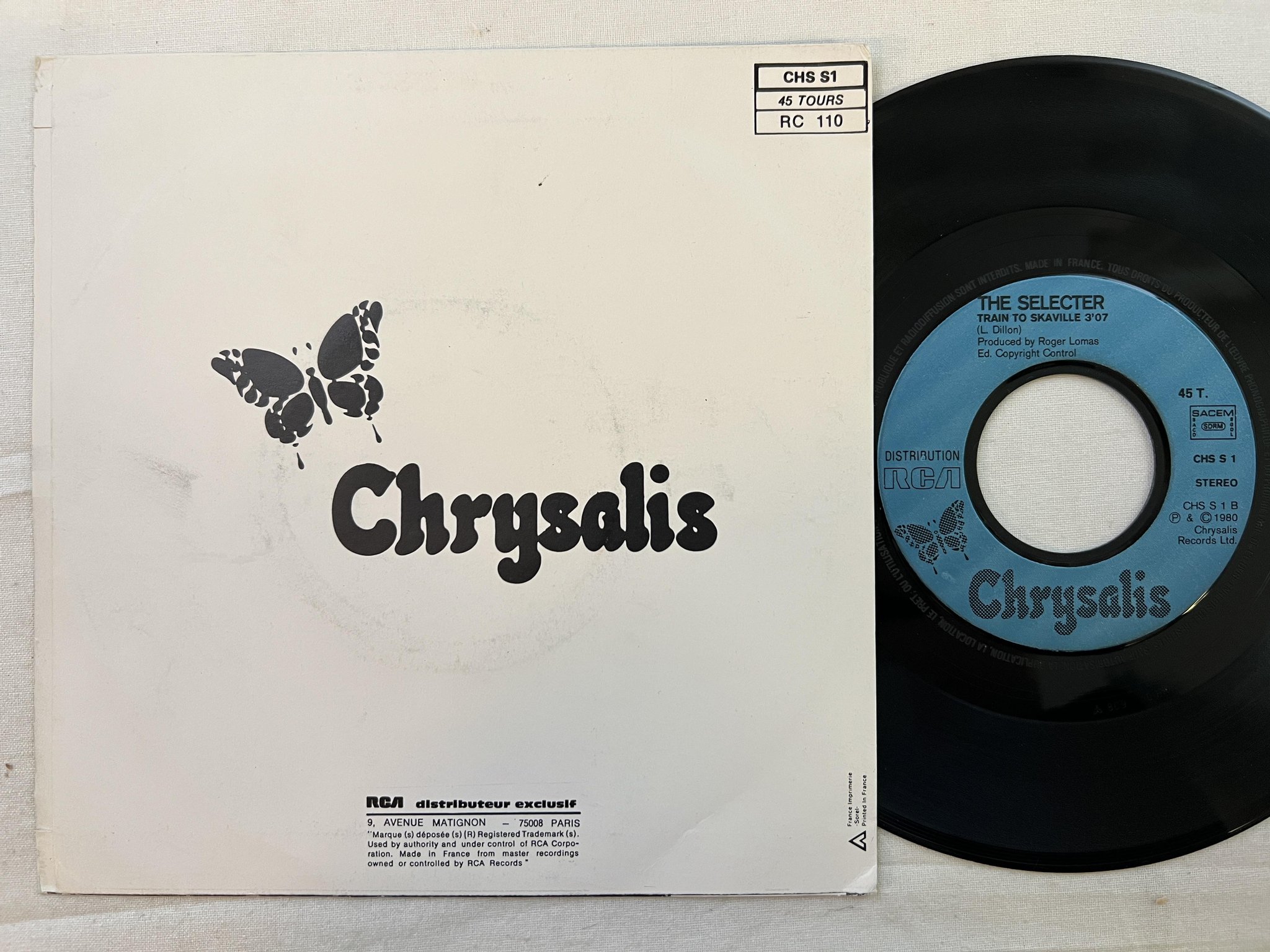 Omslagsbild för skivan THE SELECTER the whisper 7" -80 Fra CHRYSALIS CHS S 1