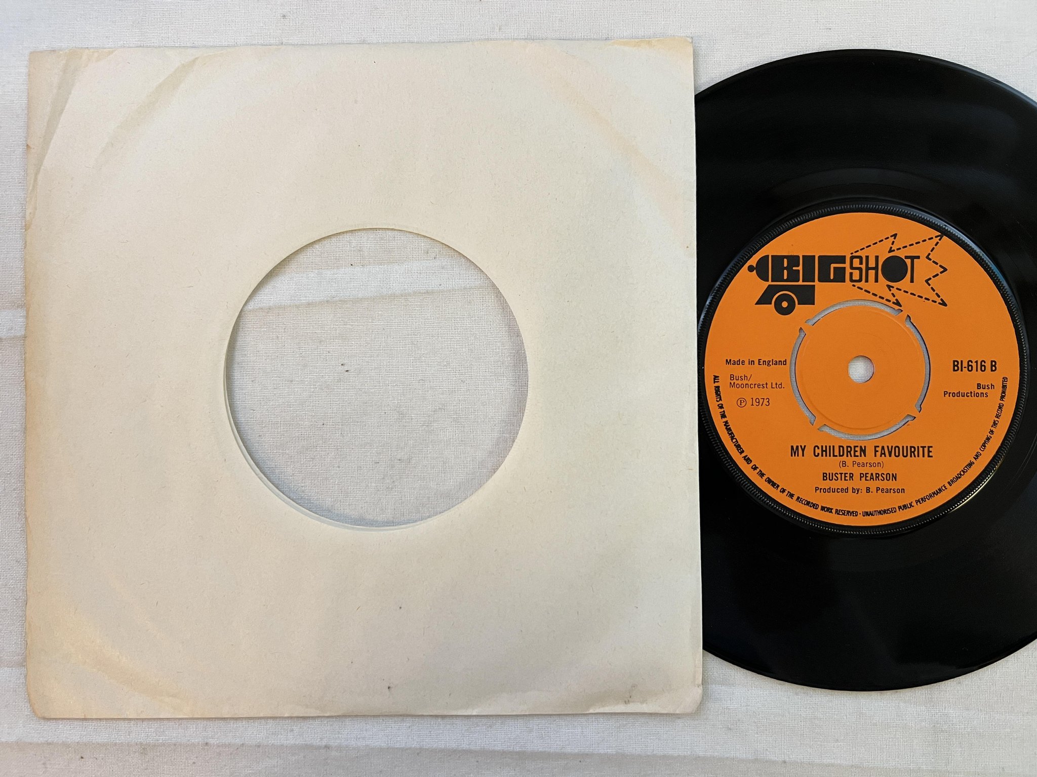 Omslagsbild för skivan BUSTER PEARSON ain't it groovy 7" -73 UK BIG SHOT BI-616